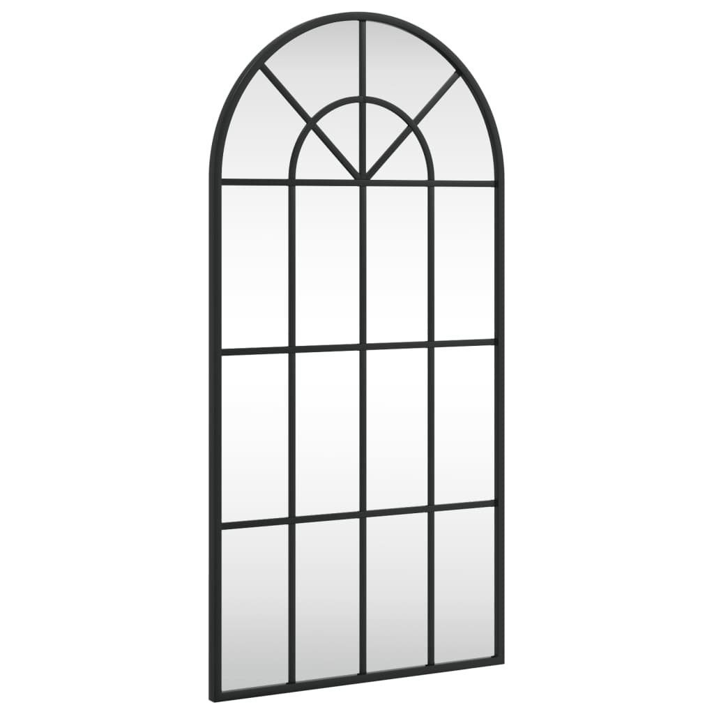 Spiegel Wandspiegel Schwarz 40x80 cm Gewölbt Eisen