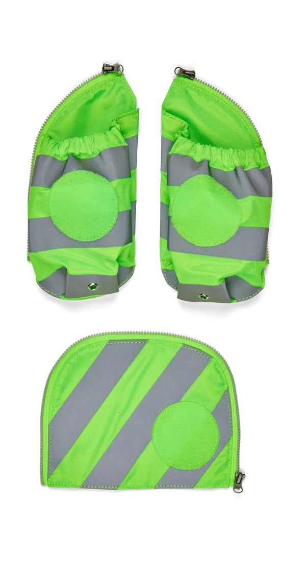 ergobag Schulranzen pack Seitentaschen Zip Set (3-tlg), reflektierend