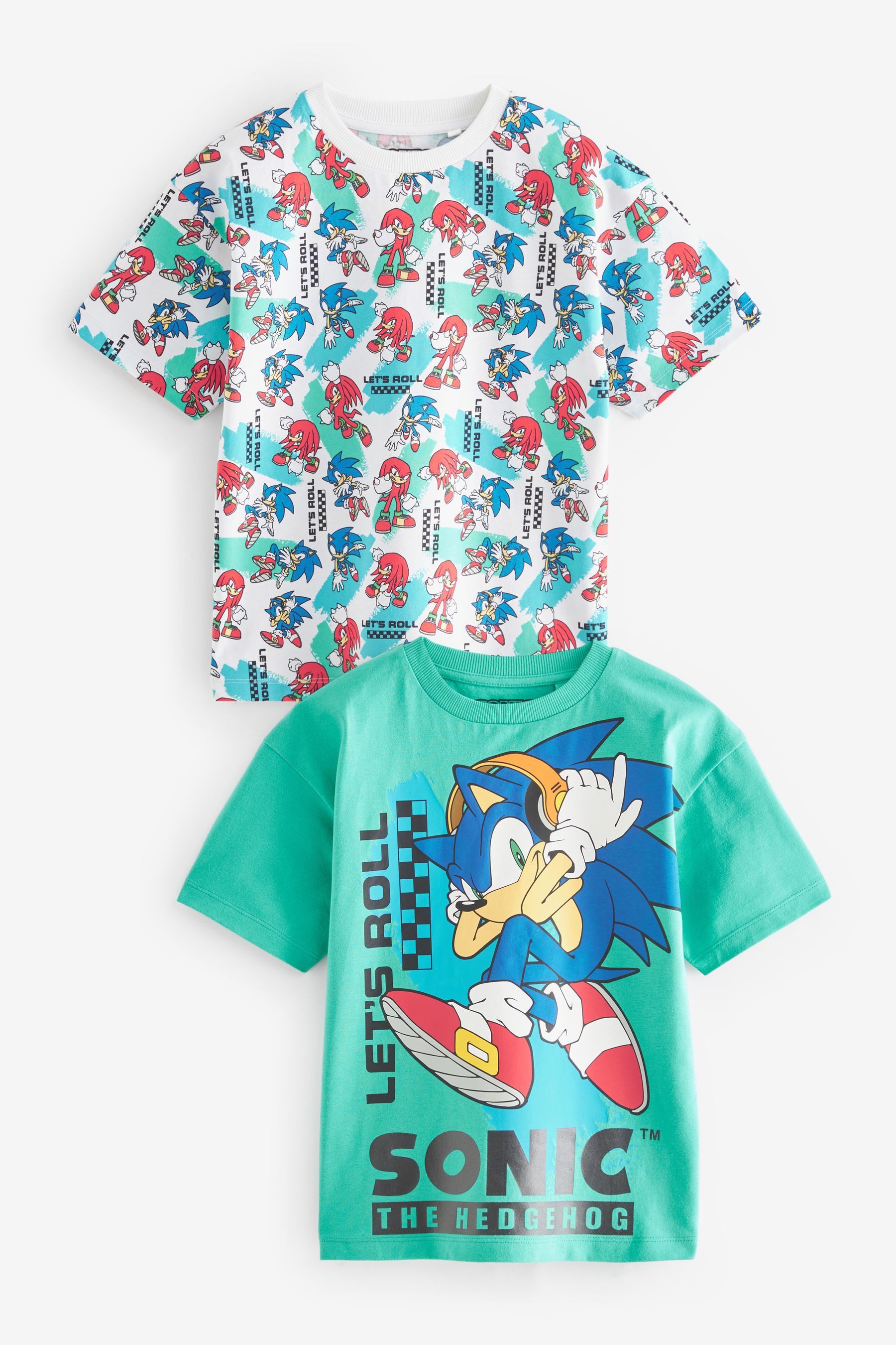 Next T-Shirt Lizenziertes Sonic T-Shirt im 2er-Pack (2-tlg)