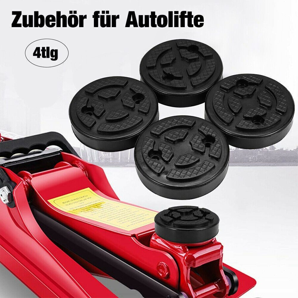 BlingBin Wagenheber 4/8 Stück Wagenheber Gummiauflage mit Rillen, Auto Wagenheberauflagen, 4er Set, 4-tlg., 4 Stück, Gummipuffer für Wagenheber und Hebebühnen Rangierwagenheber, Schwarz