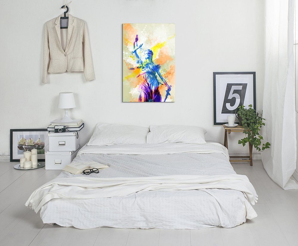 Sinus Art Leinwandbild Justicia I 90x60cm Aquarell Art Leinwandbild