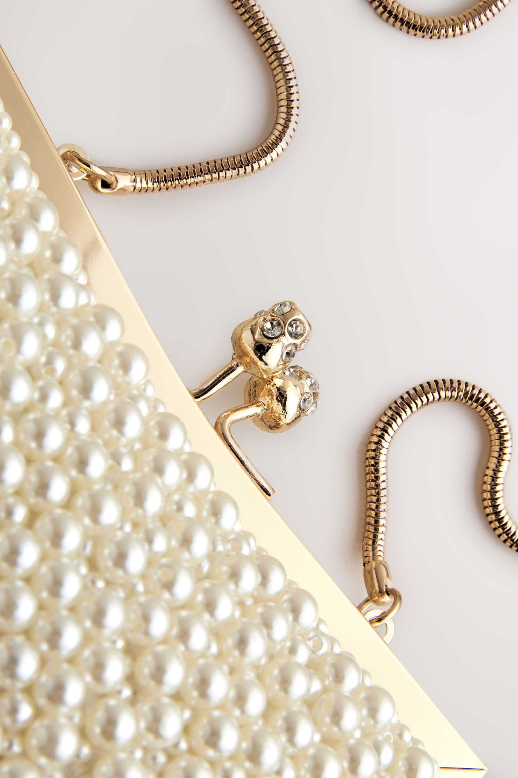 Next Clutch Clutch with clasp and decorative beads (1-piece)