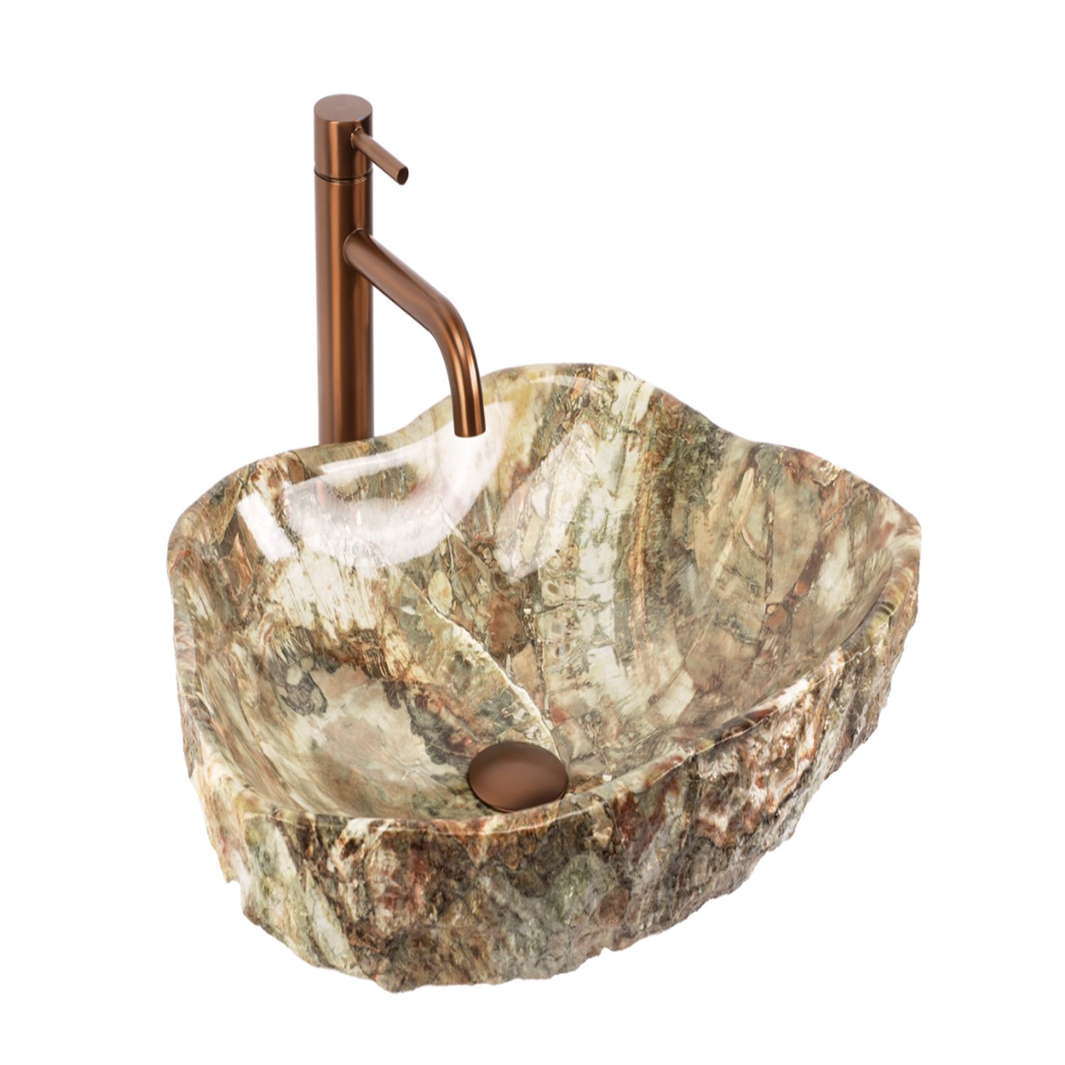 wohnwerk.idee Aufsatzwaschbecken Aufsatzwaschbecken Isla 49 × 37 cm – Artificial Stone, Organisches Design, Artificial Stone, Steinoptik