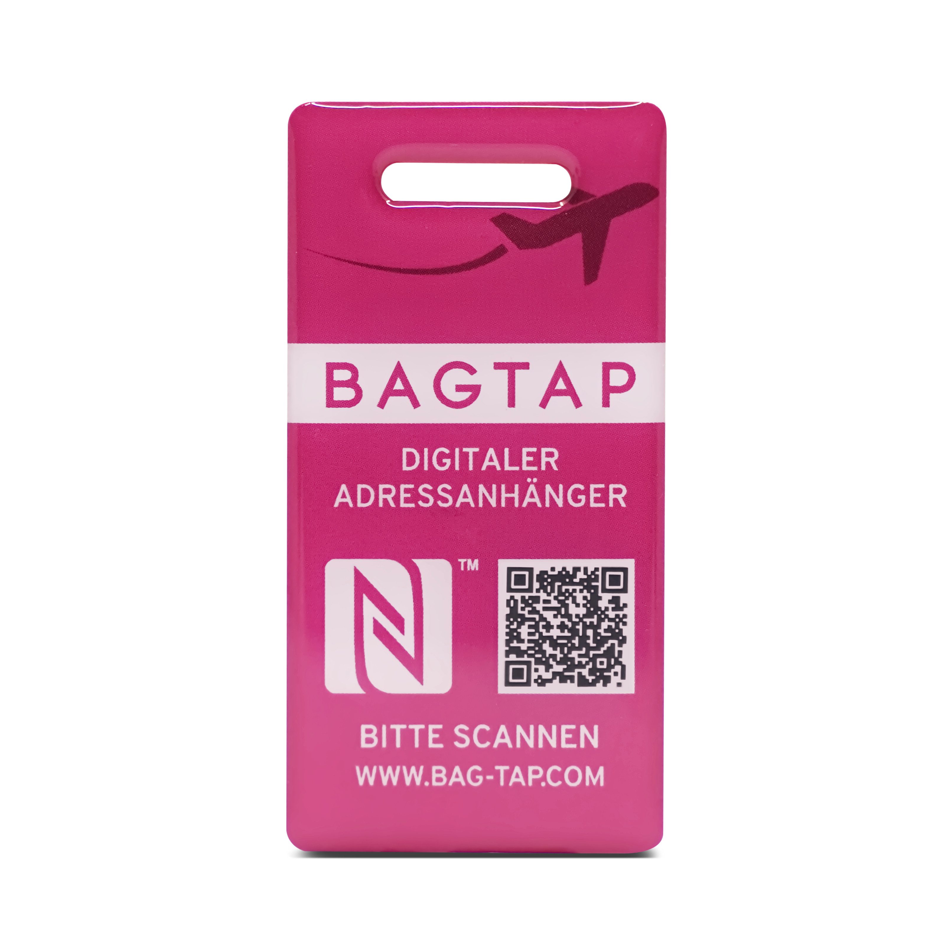 NFC21 Gepäckanhänger BAGTAP Digitaler Adressanhänger mit NFC und QR-Code, wasserfest