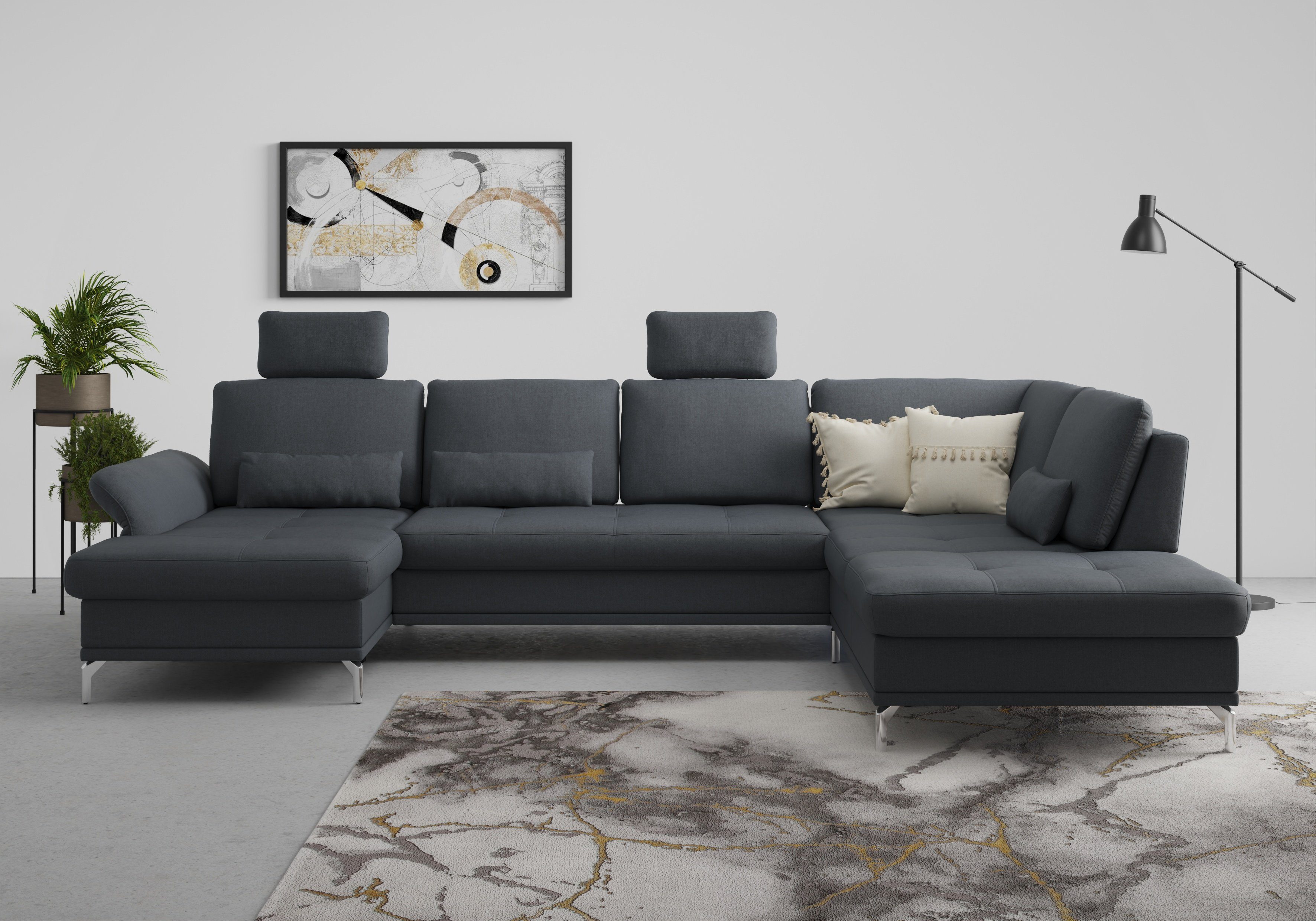 INOSIGN Wohnlandschaft "Palm Beach U-Form" Federkern, mit Sitztiefenverstel günstig online kaufen