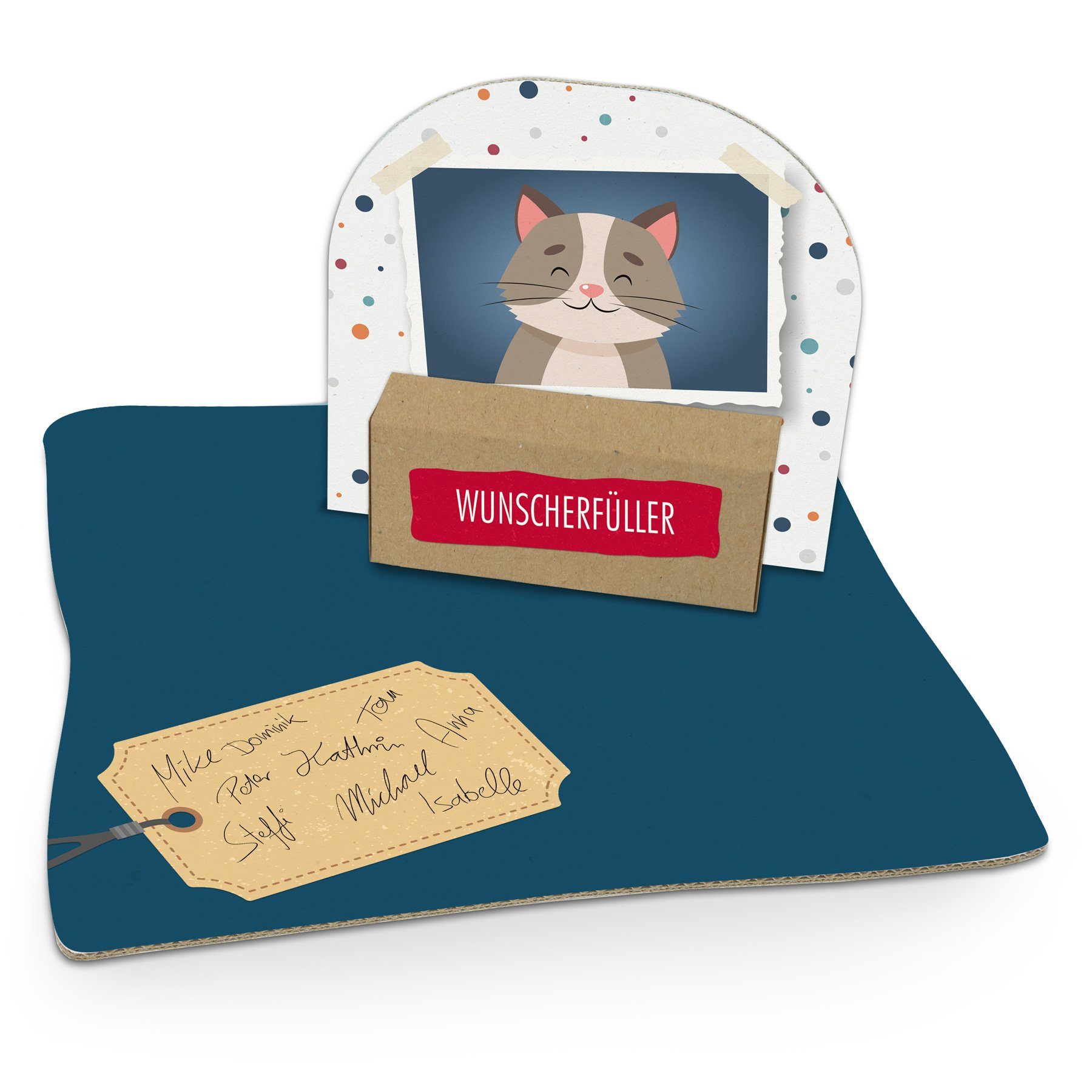 Bodenpla 97) Geldgeschenkverpackung itenga itenga mit / Haustier Katze (Motiv Grußkarten
