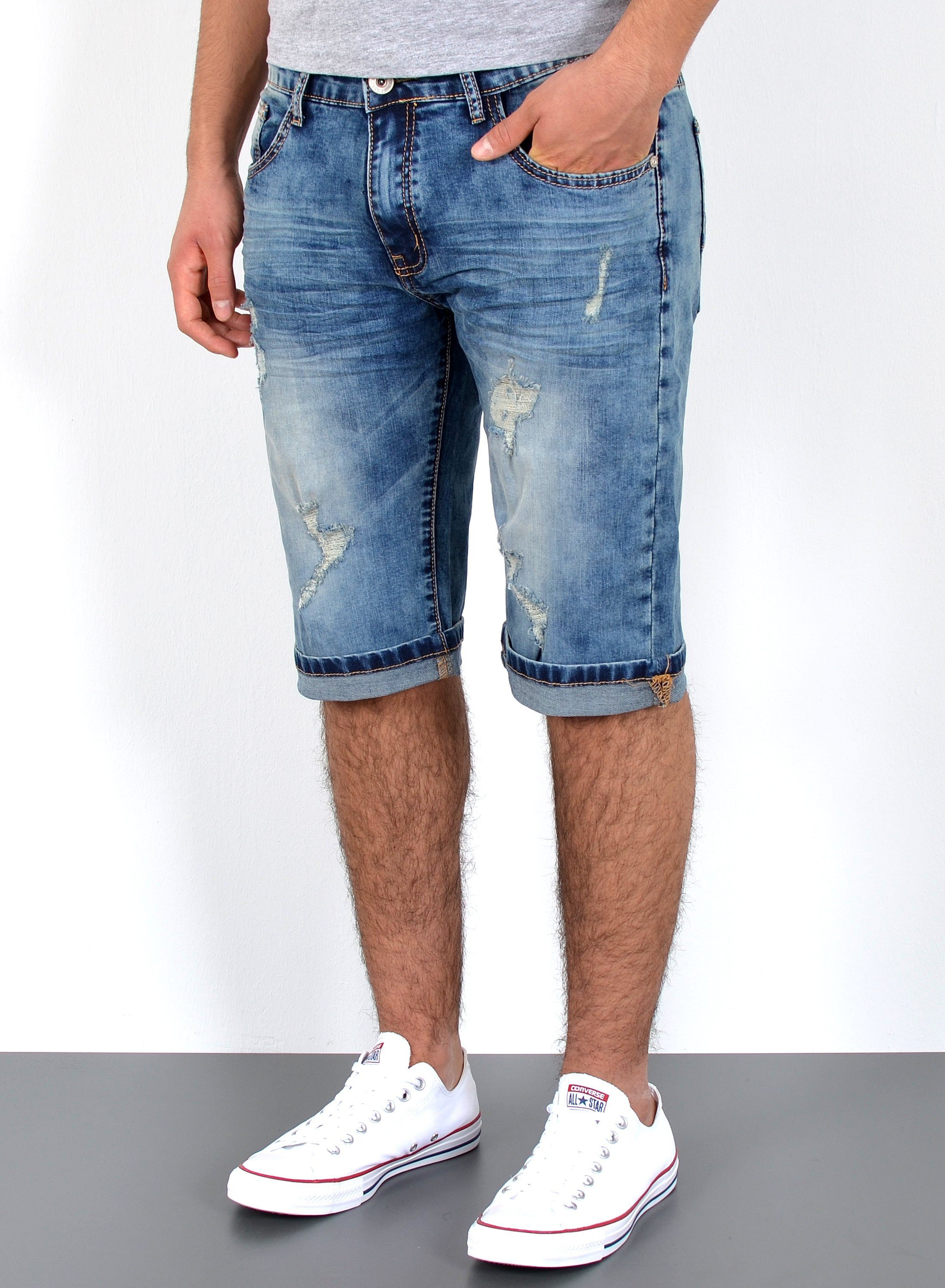 Jeanshose Hose ESRA Shorts Shorts Herren für Herren Sommer mit mit Meeresblau Jeansshorts Plussize Capri Herren kurze Jeans Jeans Jeanshose Destroyed A387 Herren Regular Jeans im Übergröße Look, Shorts Jeansshorts Capri Stretch, Pocket, Shorts Straight Rissen Hose, mit 5 Herrren Capri bis / Shorts, kurze Große Hose Comfort Herren A373 Größe, Herren Jeans