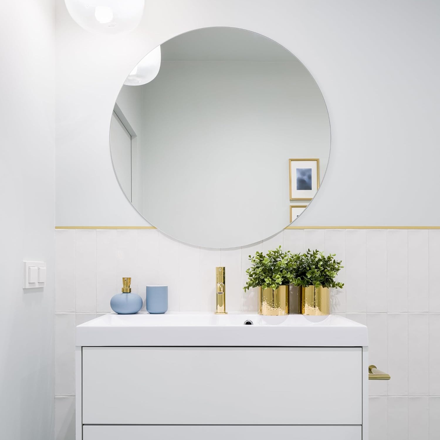 GOLD&CHROME UNIQUE DESIGN Spiegel Der Kristall Wandspiegel Rund, ohne Rahme günstig online kaufen