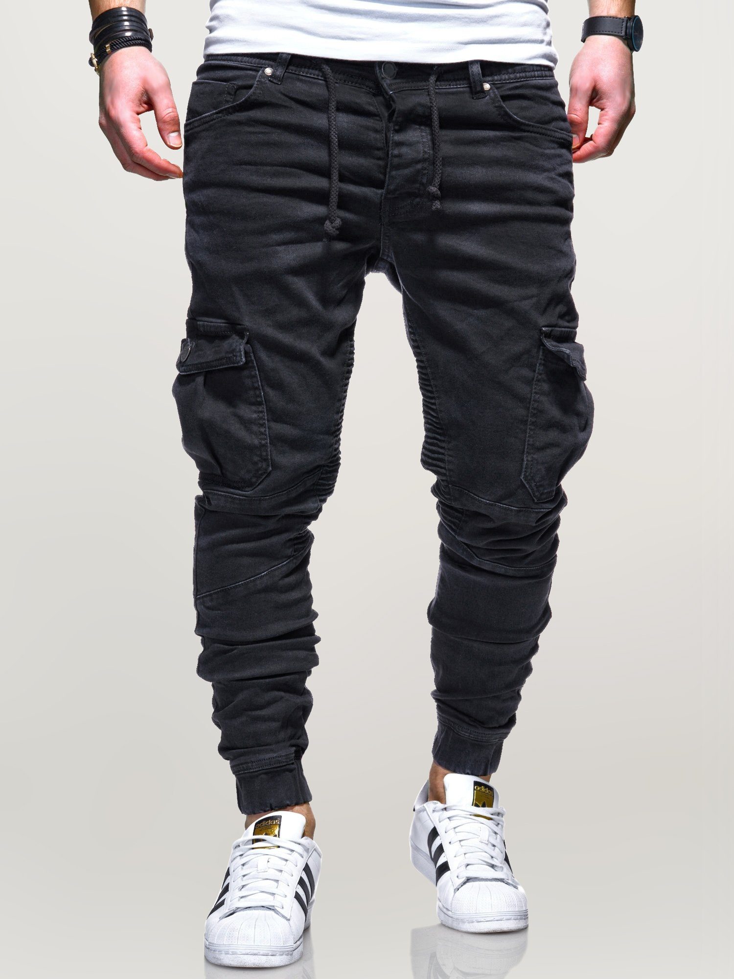 Taschen praktischen behype schwarz mit Slim-fit-Jeans BILLY
