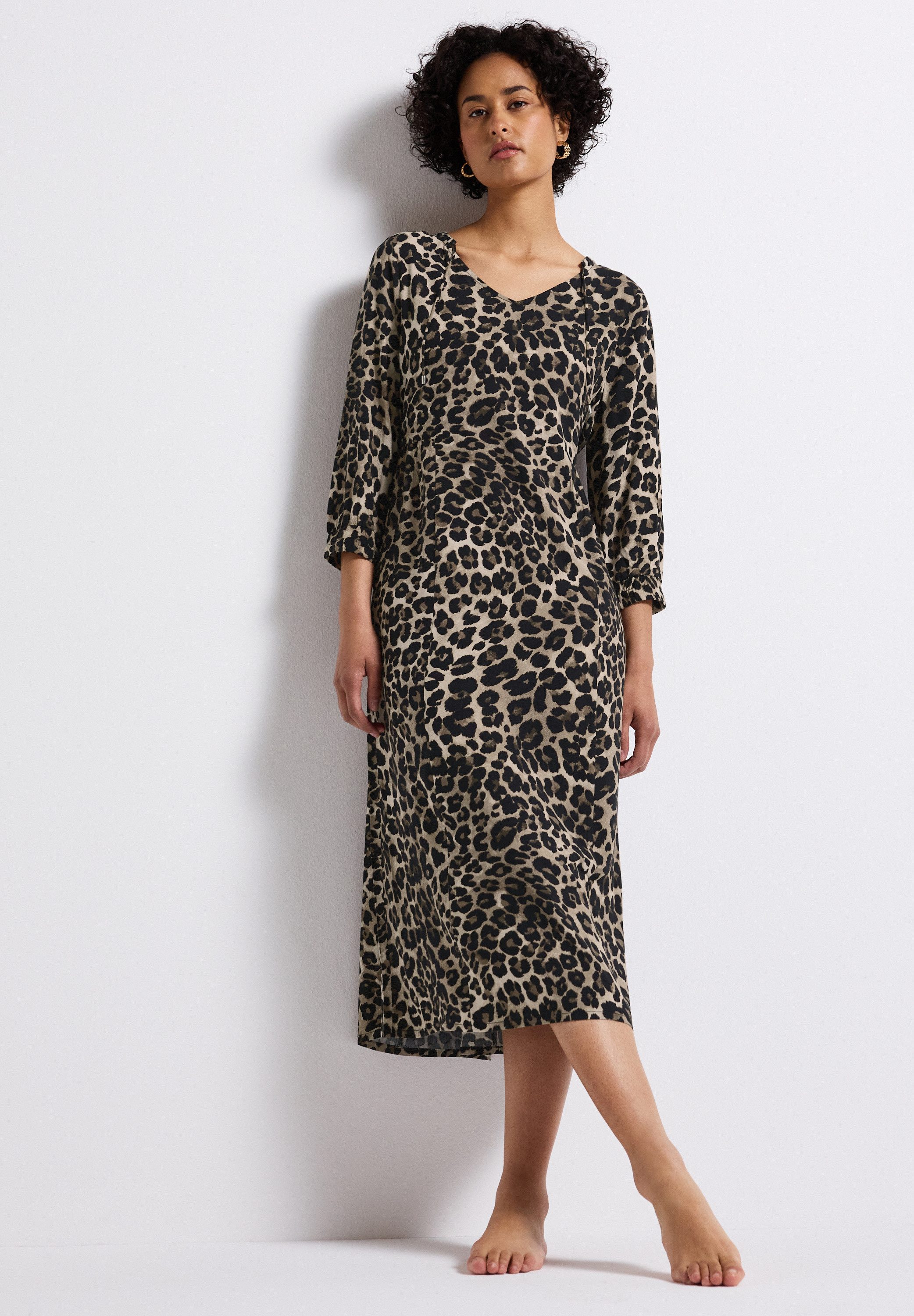 STREET ONE Midikleid mit grafischem Muster und 3/4 -Arm