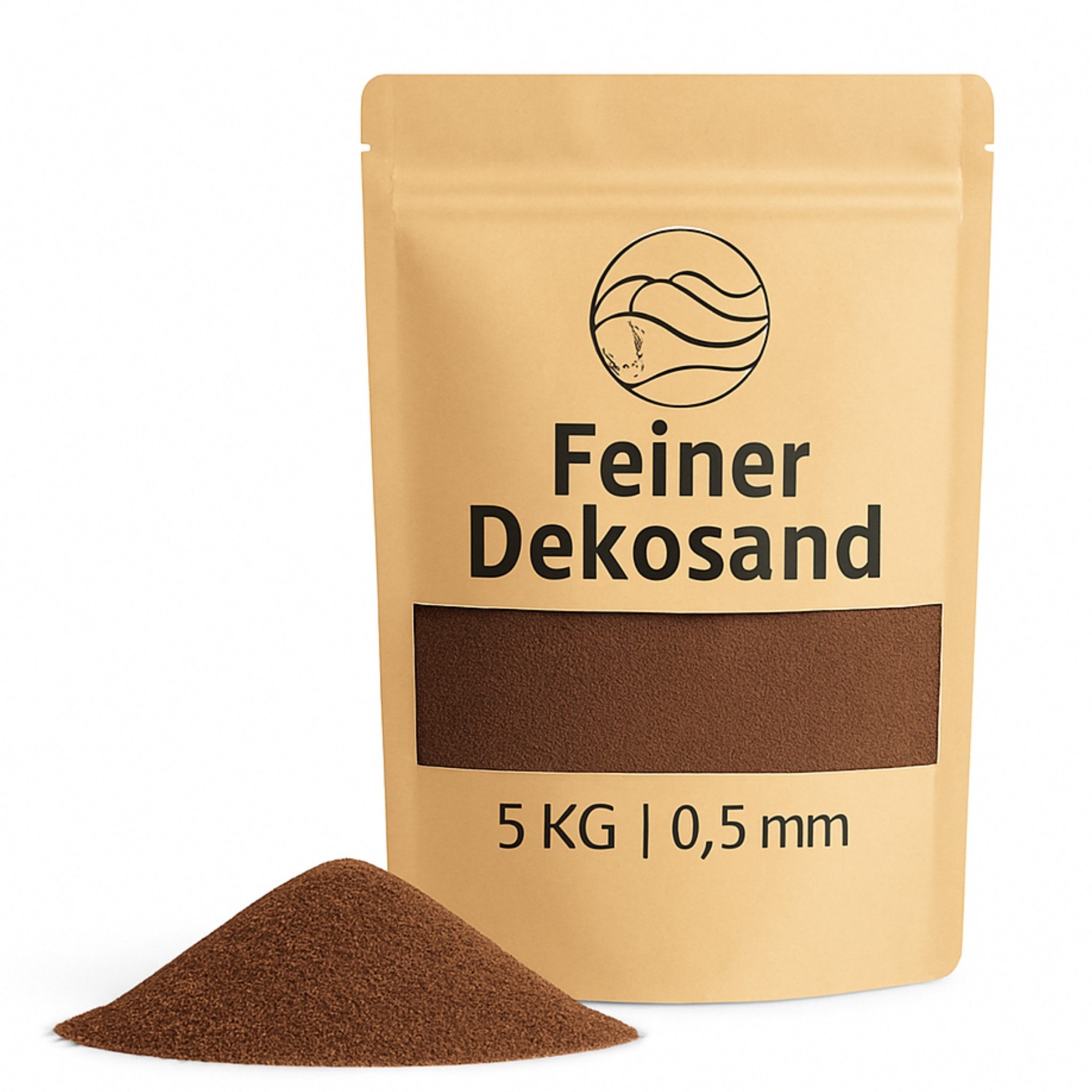 matches21 HOME & HOBBY Dekosand Deko-Sand braun 5 kg für Vasen, Gläser & Streudeko (1-St), Bunter Farbsand als feiner Deko- & Bastelsand