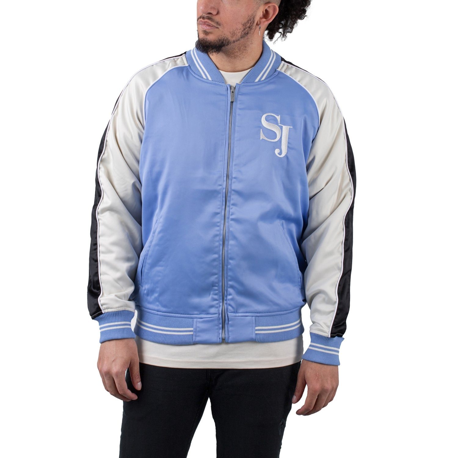 Sean John Collegejacke Sean John Monogram Logo Satin Souvenir Jacket
