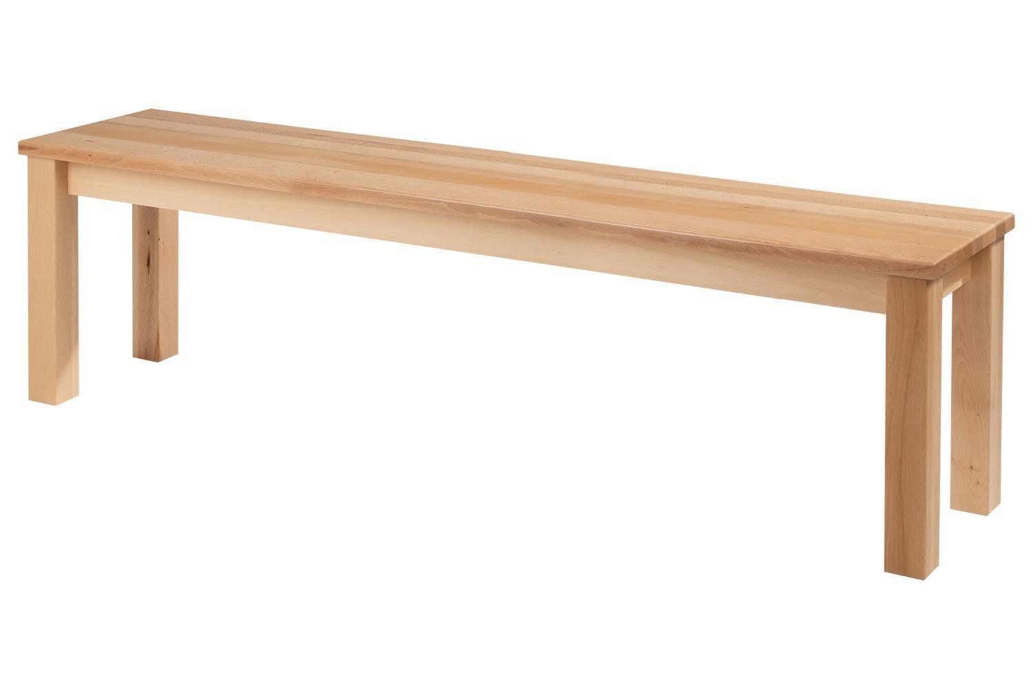 Home4You Sitzbank, für 3 Personen, Braun, Kernbuchenholz massiv, B 160 x H 46 x T 35 cm