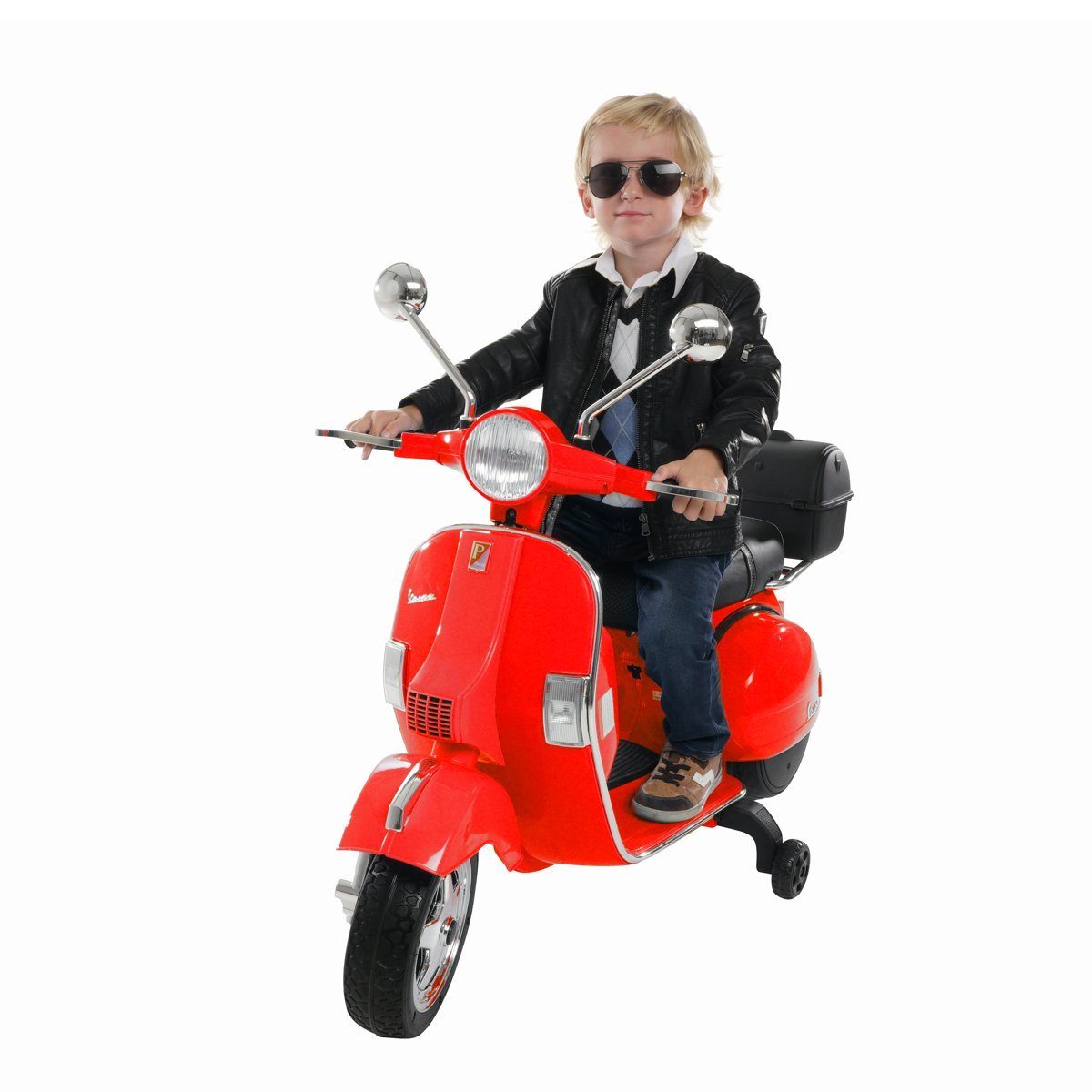 Actionbikes Motors Elektro-Kinderroller »Piaggio Vespa PX150«,  Belastbarkeit 35 kg, Kinder Elektro Roller - mit Stützrädern - USB - SD  Karte - Radio - AUX - Bremsautomatik - 2 x 12 V Motoren -