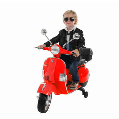 Actionbikes Motors Elektro-Kinderroller Kinder Elektroroller Piaggio Vespa PX150 Kindermotorrad, Belastbarkeit 35 kg, (2-tlg), Kinder Elektro Roller - Stützräder - Bremsautomatik - 2x12 V Motoren