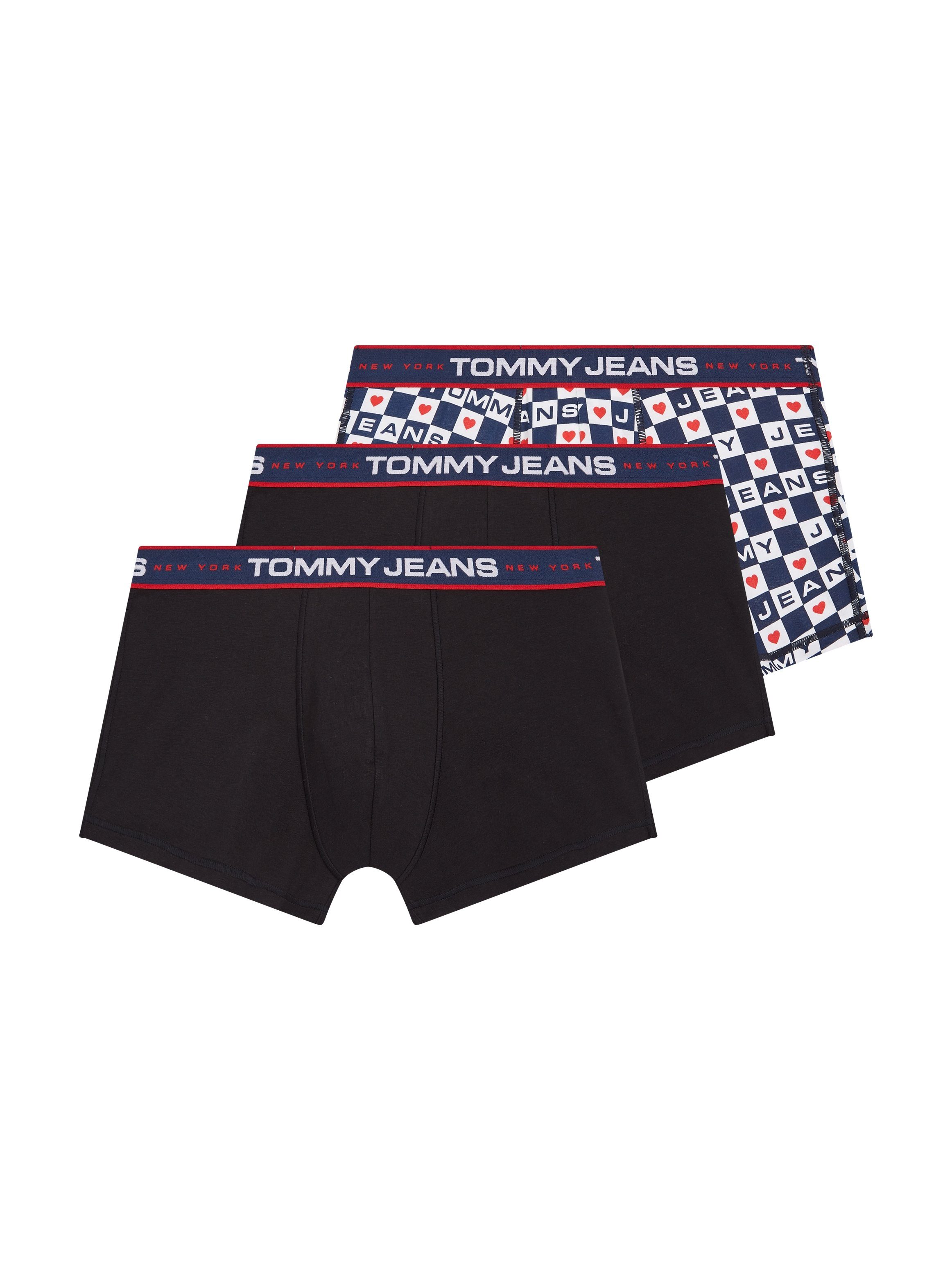 Underwear 3-St., elastischem (Packung, 3P TRUNK Logo-Bund PRINT mit 3er-Pack) Trunk Hilfiger Tommy