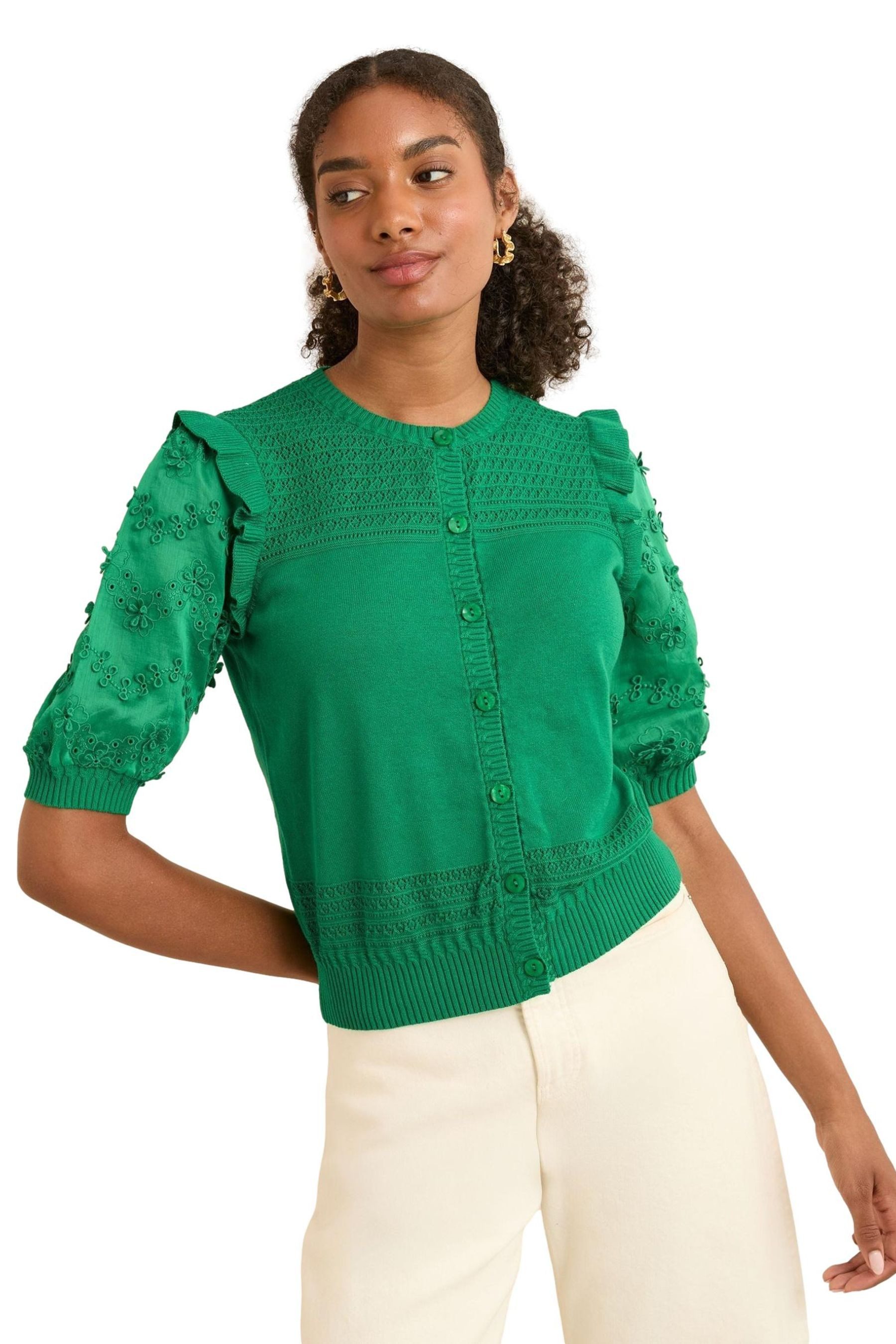 Strickjacke Love & Roses Rundhals-Stricktop, Schmetterling