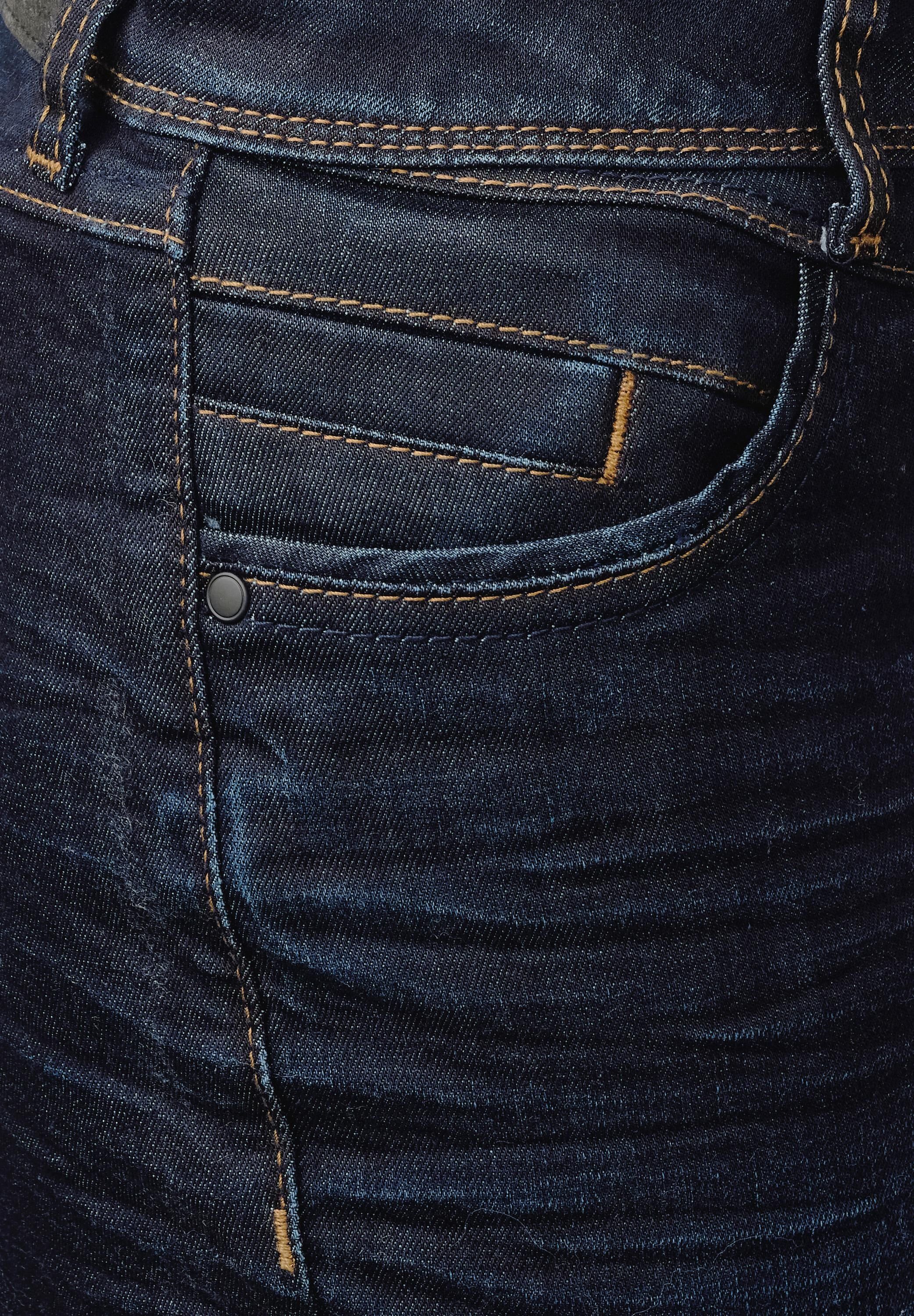 mit Loose-fit-Jeans ONE Crinkles STREET dark overdyed blue