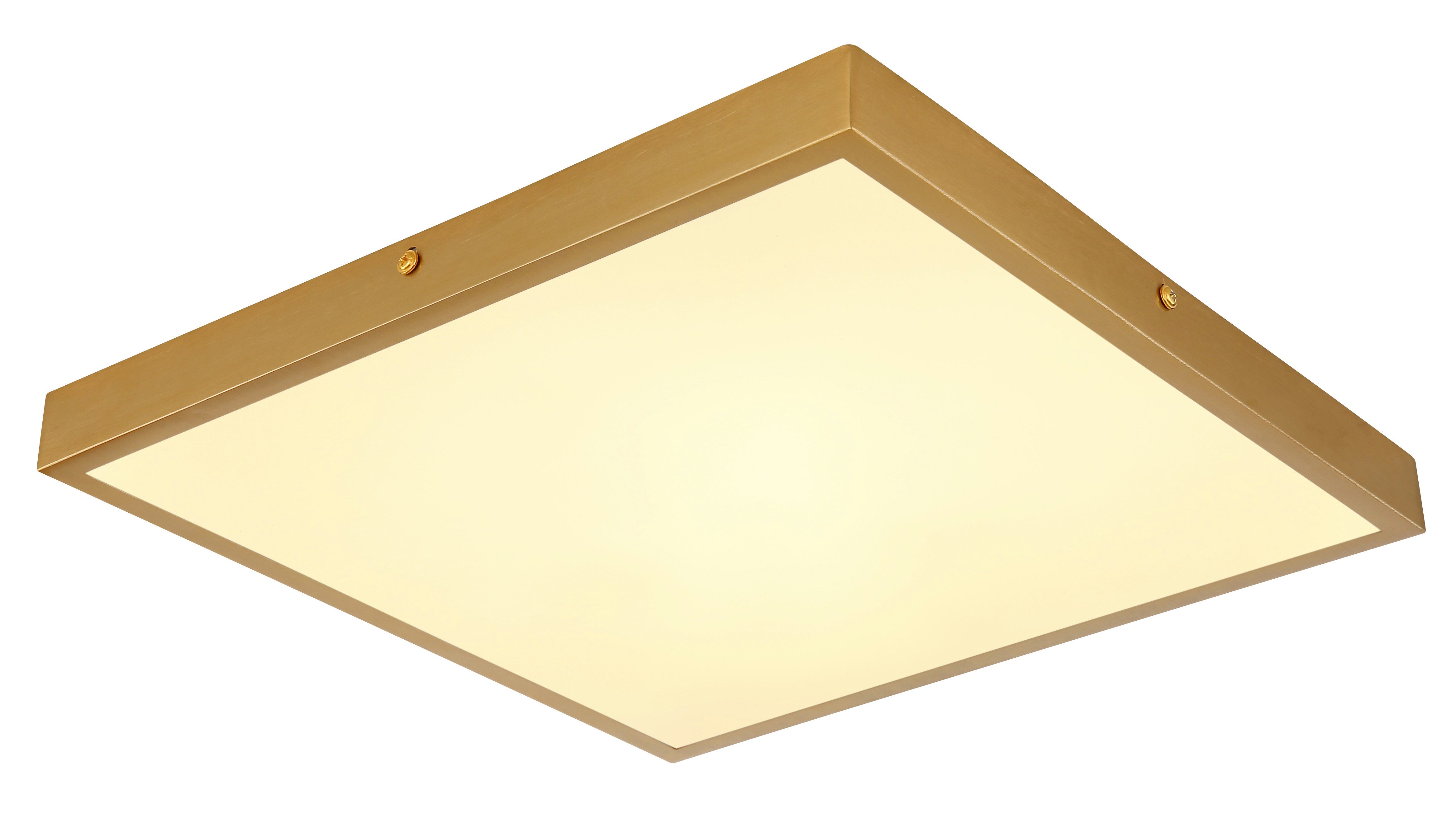 GLOBO LIGHTING LED Deckenleuchte TIBEY, LED fest integriert, Warmweiß, Deckenlampe / Wohnbereich / Arbeitszimmer / messingfarben/ quadratisch