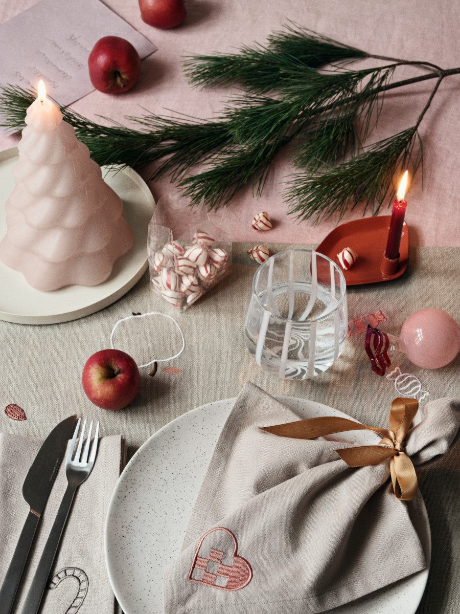 Broste Copenhagen Stoffserviette Fryd Serviette beige 45x45cm Set4