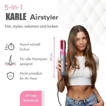 KARLE Lockenstab 6-in-1 Lockenstab, 1000 W Haartrockner-Set, Negativ-Ionen-Haarstyler, Airstyler Hair Styler Warmluftbürsten-Set, Geschenk für Frauen