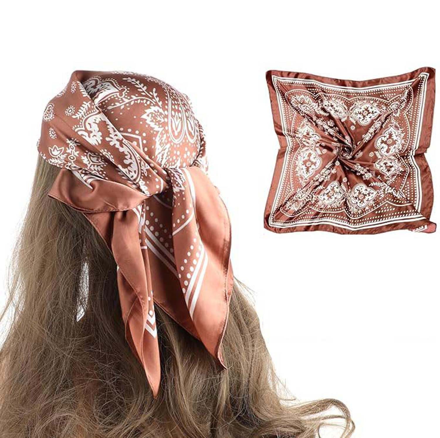 Coonoor Halstuch 90x90cm Kopftuch Bandanas Haartuch für Damen