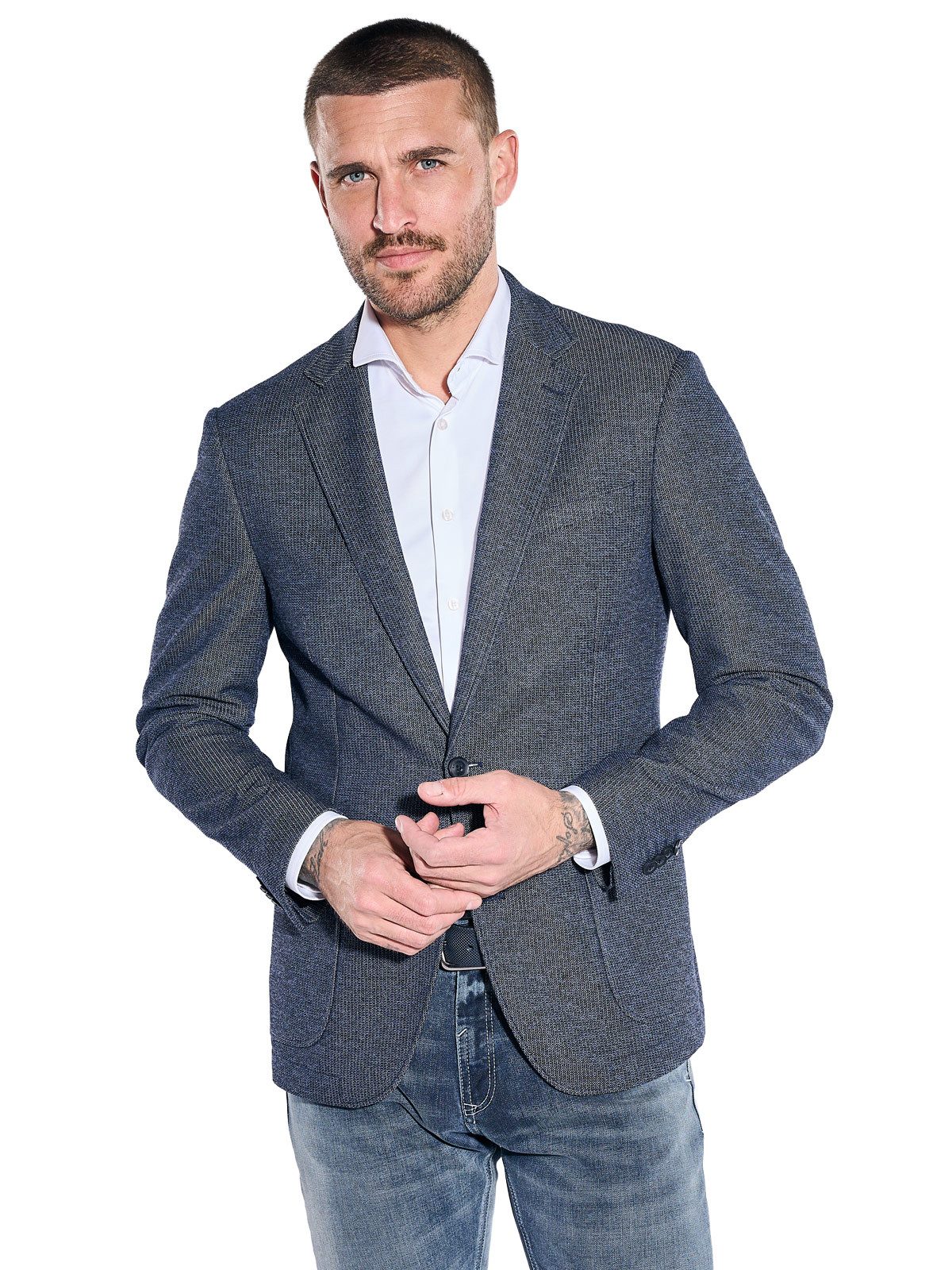 emilio adani Sakko Herren Freizeit-Sakko slim fit, Saphirblau
