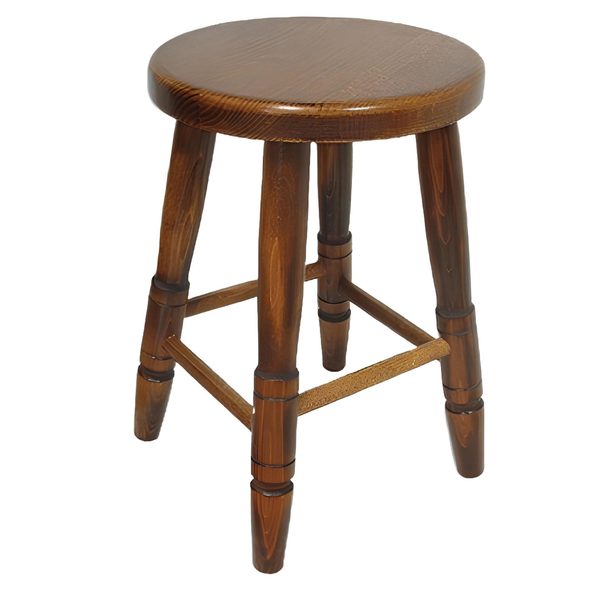 Xlmoebel Hocker Hocker aus massivem Buchenholz in warmem Braun (Hocker), Hergestellt in Europa