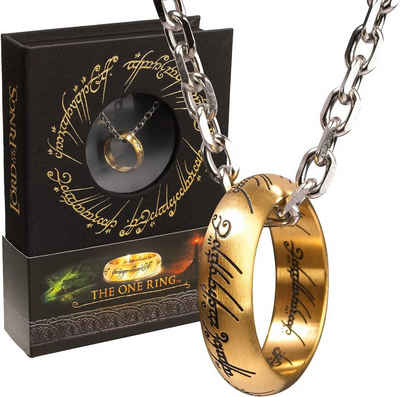 The Noble Collection Merchandise-Figur Herr der Ringe Der eine Ring Edelstahl-Kette, Offiziell lizensiertes Merchandise