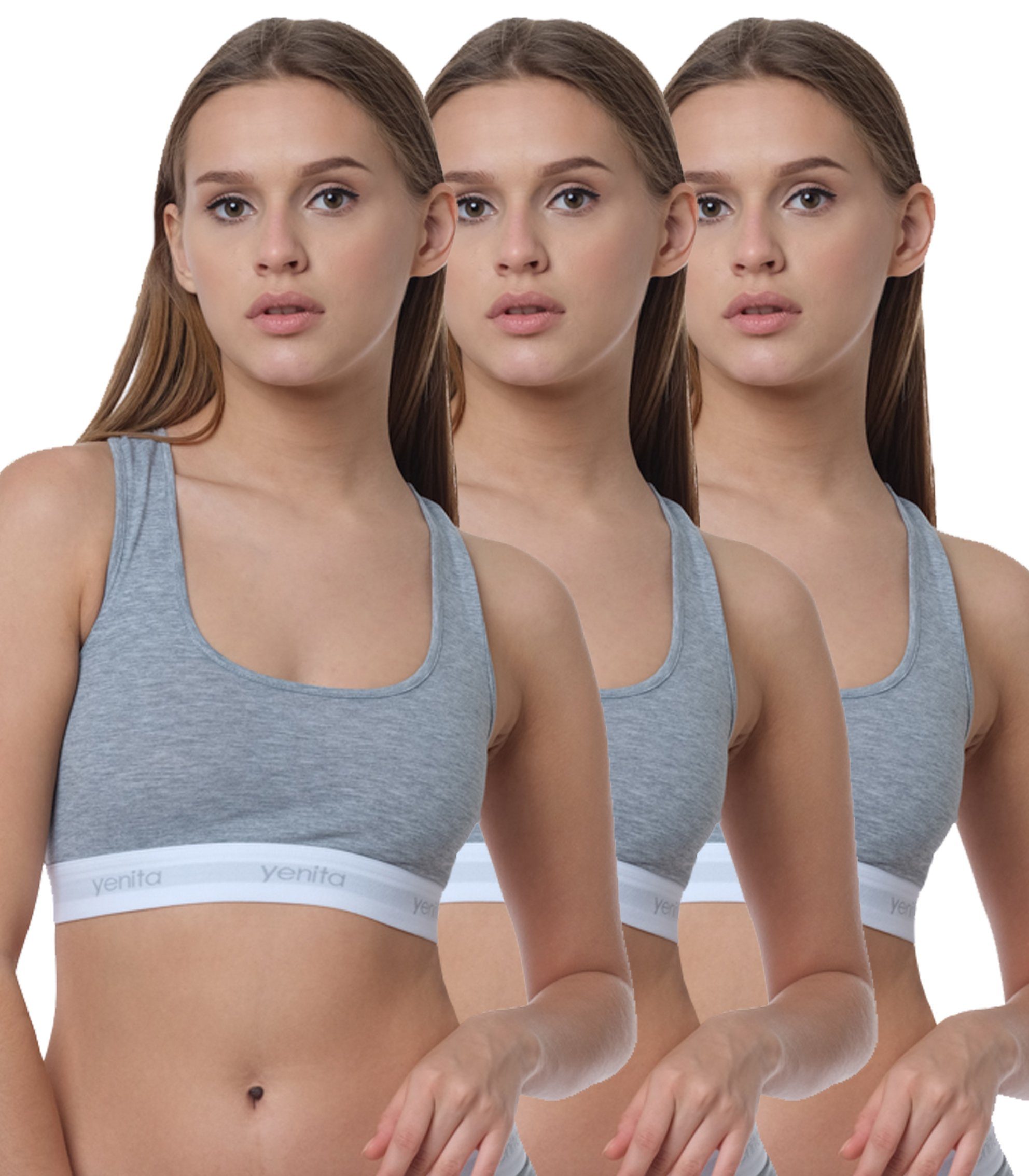 Yenita® Bustier Modern-Sports-Collection (3-tlg) mit Racerback