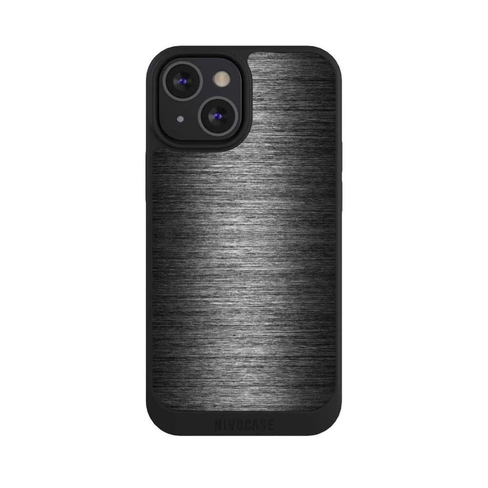 NIVOCASE Handyhülle Metallic Look Metal Anthrazit Metal Look - Anthrazit, Apple iPhone 13 Mini Handyhülle Hülle NIVOpure Case Schwarz