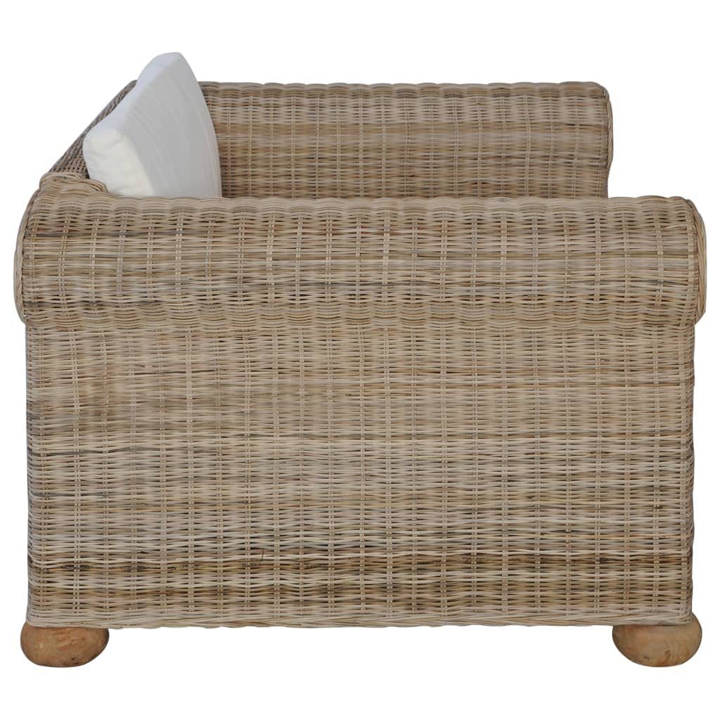 mit vidaXL Rattan Sessel Kissen Natur Sessel