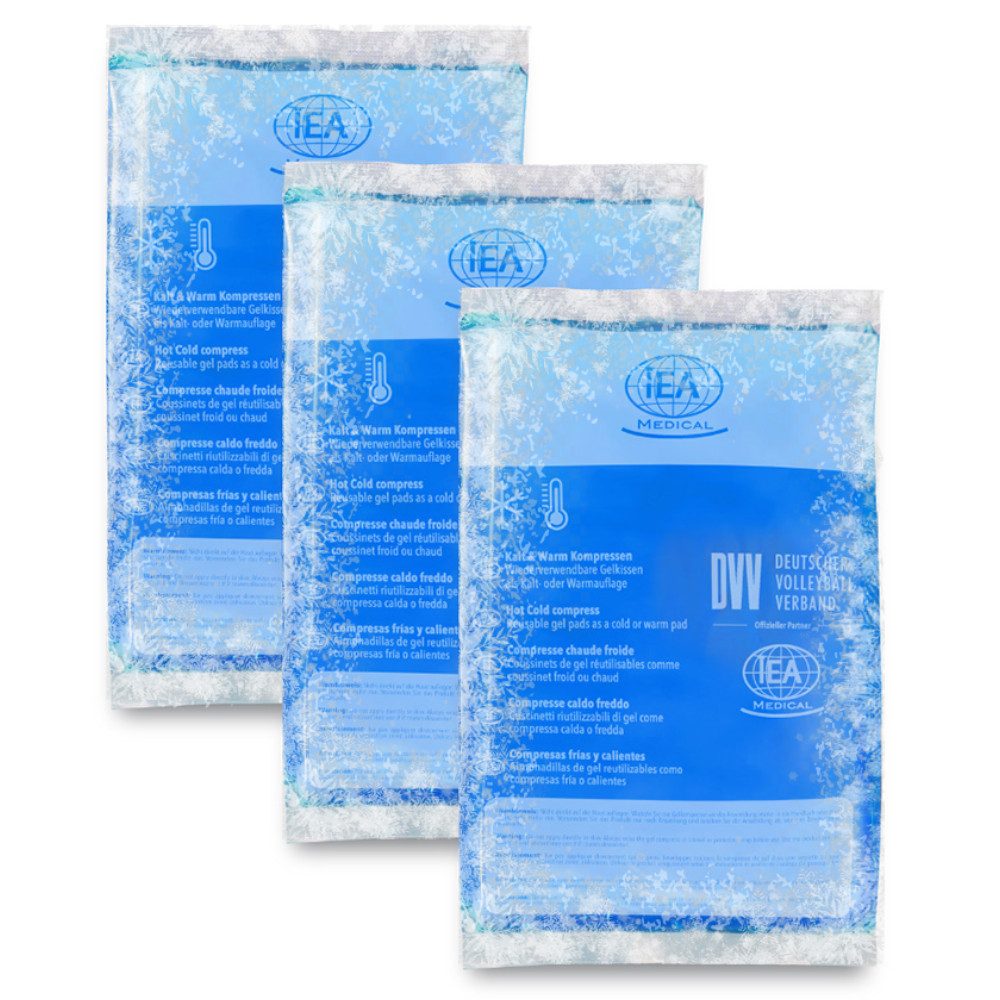 IEA Medical Kalt-Warm-Kompresse 12x20 Kühlpacks für Prellungen Insektenstiche und anderen Verletzungen, Komplettset 3-tlg., 12x20, Gel-Kühlpad, Kühlpack: Kalt/Warm für Alltag & Verletzungen