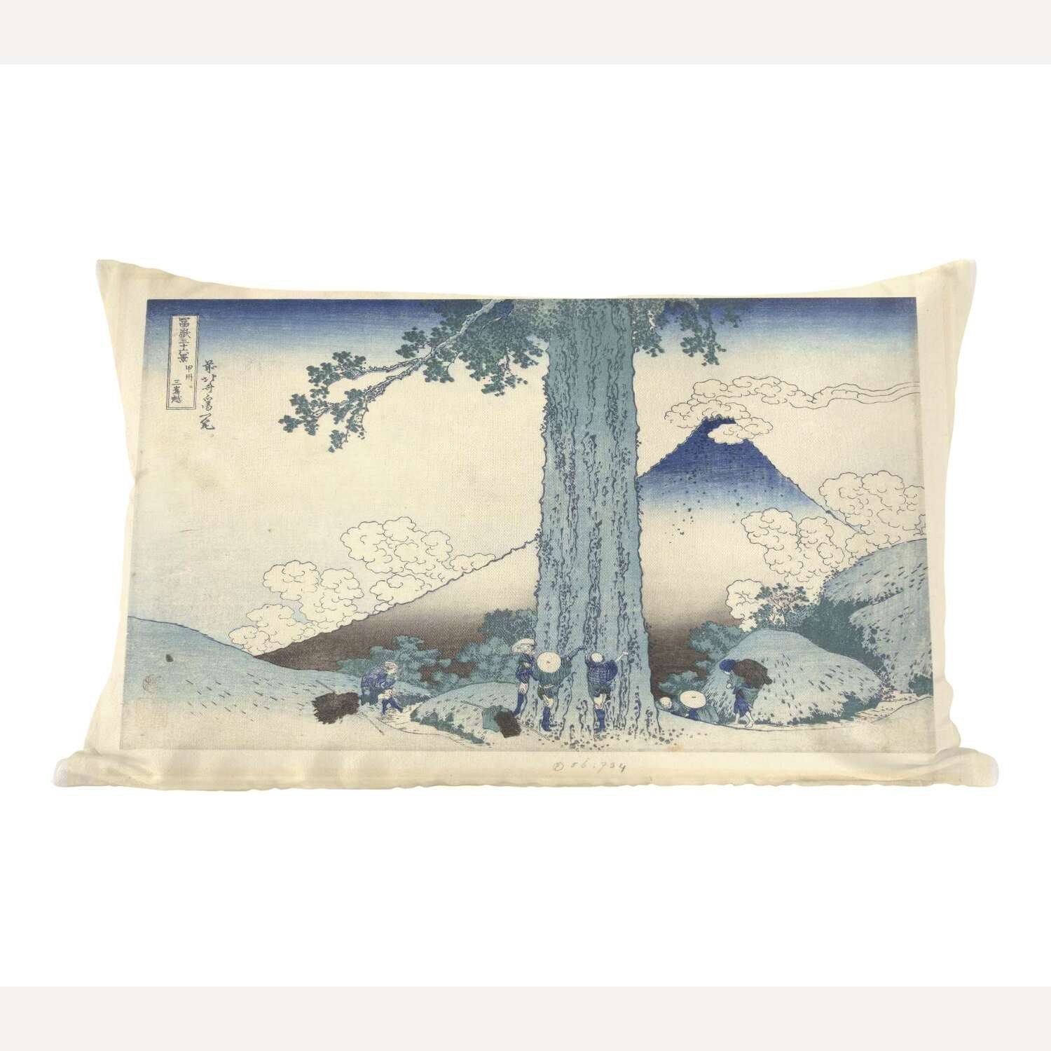 MuchoWow Dekokissen Mishima-Bergpass in der Provinz Kai - Gemälde von Katsushika Hokusai, Wohzimmer Dekoration, Zierkissen, Dekokissen mit Füllung, Schlafzimmer | Dekokissen
