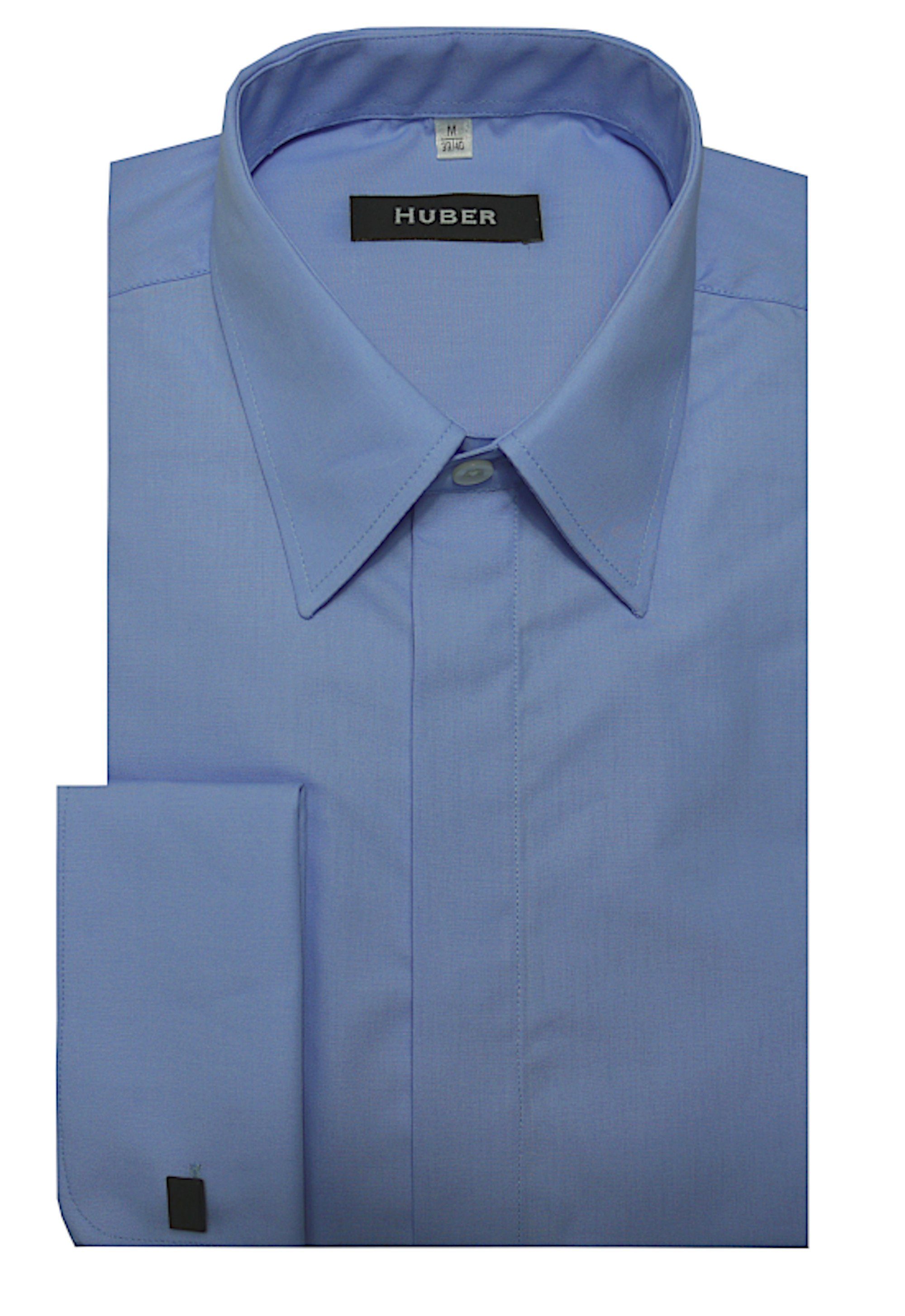 Huber Hemden Langarmhemd HU-0014 Umschlag-Manschetten, Regular Fit-gerader Schnitt, Made in EU