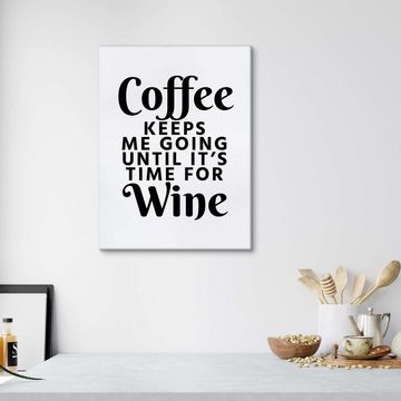 Posterlounge Leinwandbild Creative Angel, Coffee Keeps Me Going (weiß), Wohnzimmer Illustration