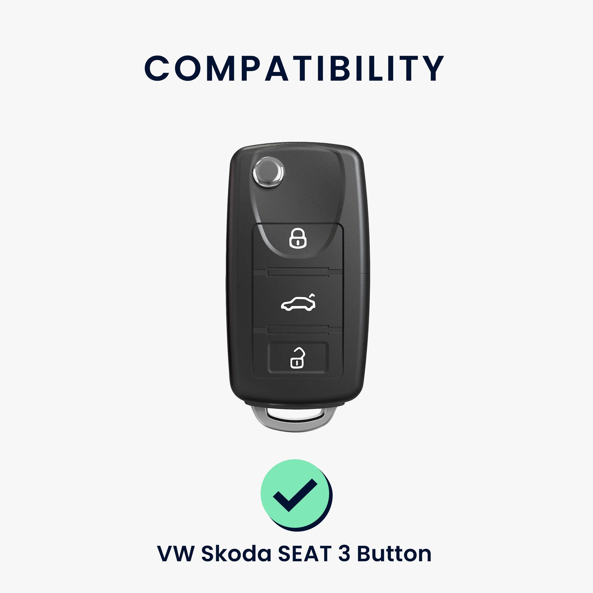 Cover Case - VW Hülle Schutzhülle Schlüsselhülle Schlüsseltasche Hardcover Rot für Autoschlüssel Skoda kwmobile Seat,
