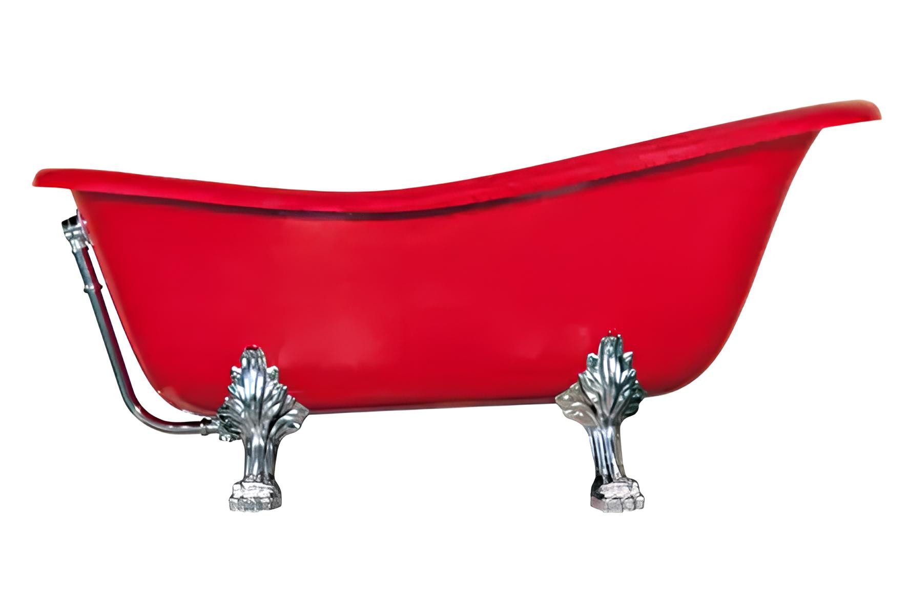 JVmoebel Badewanne Rote Freistehende Wanne in Rot Wannen Bad Acryl Zimmer Schwarz, Made in Europa