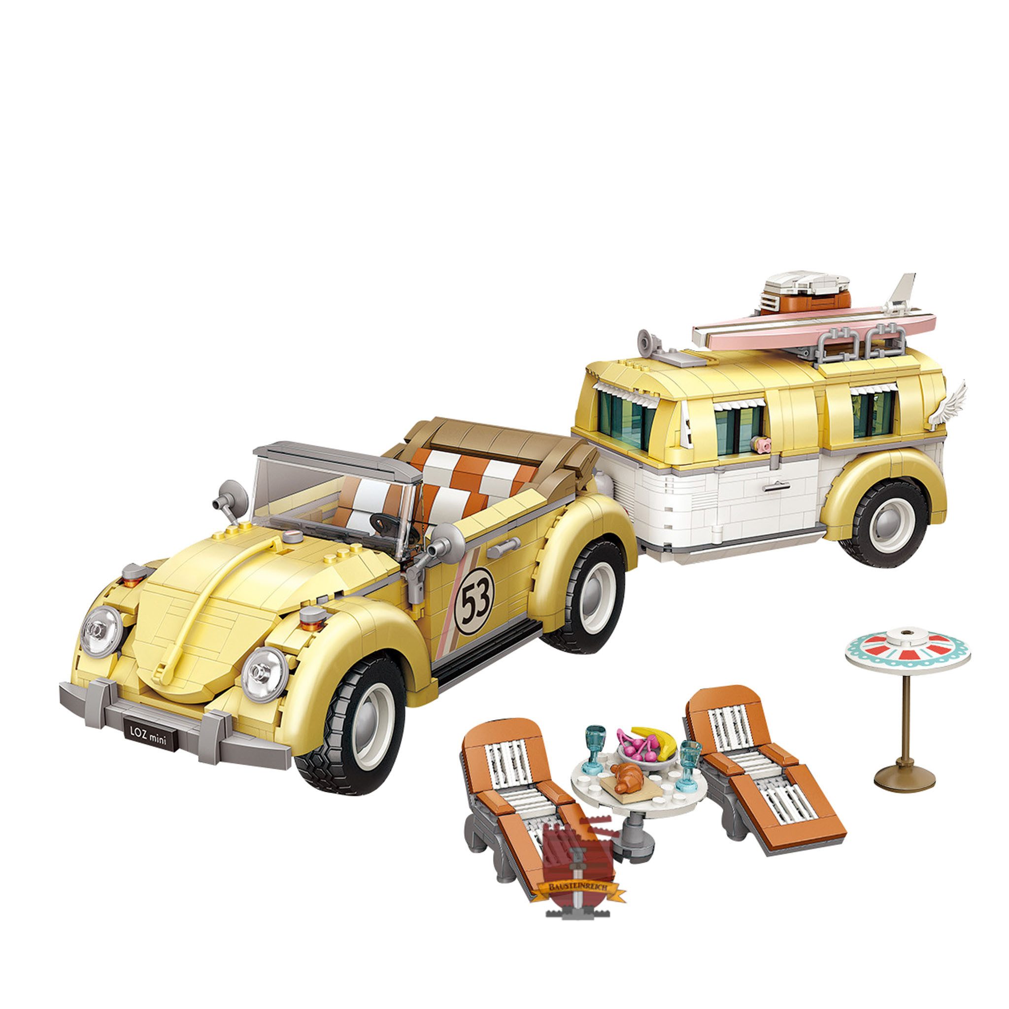 Loz 1130 - Auto mit Campingwagen (LOZ) Klemmbausteine Spielbausteine