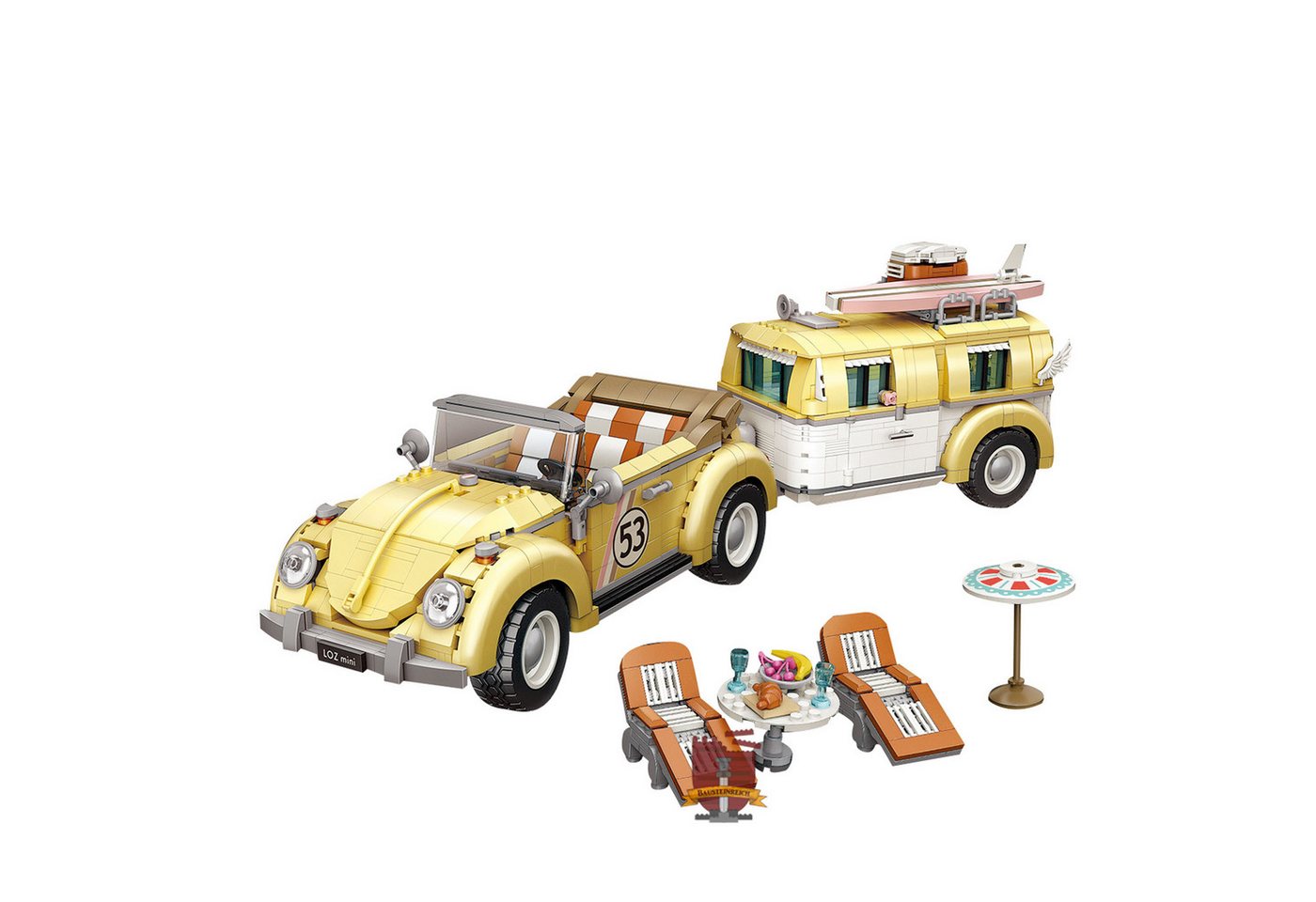 Loz 1130 - Auto mit Campingwagen (LOZ) Klemmbausteine Spielbausteine