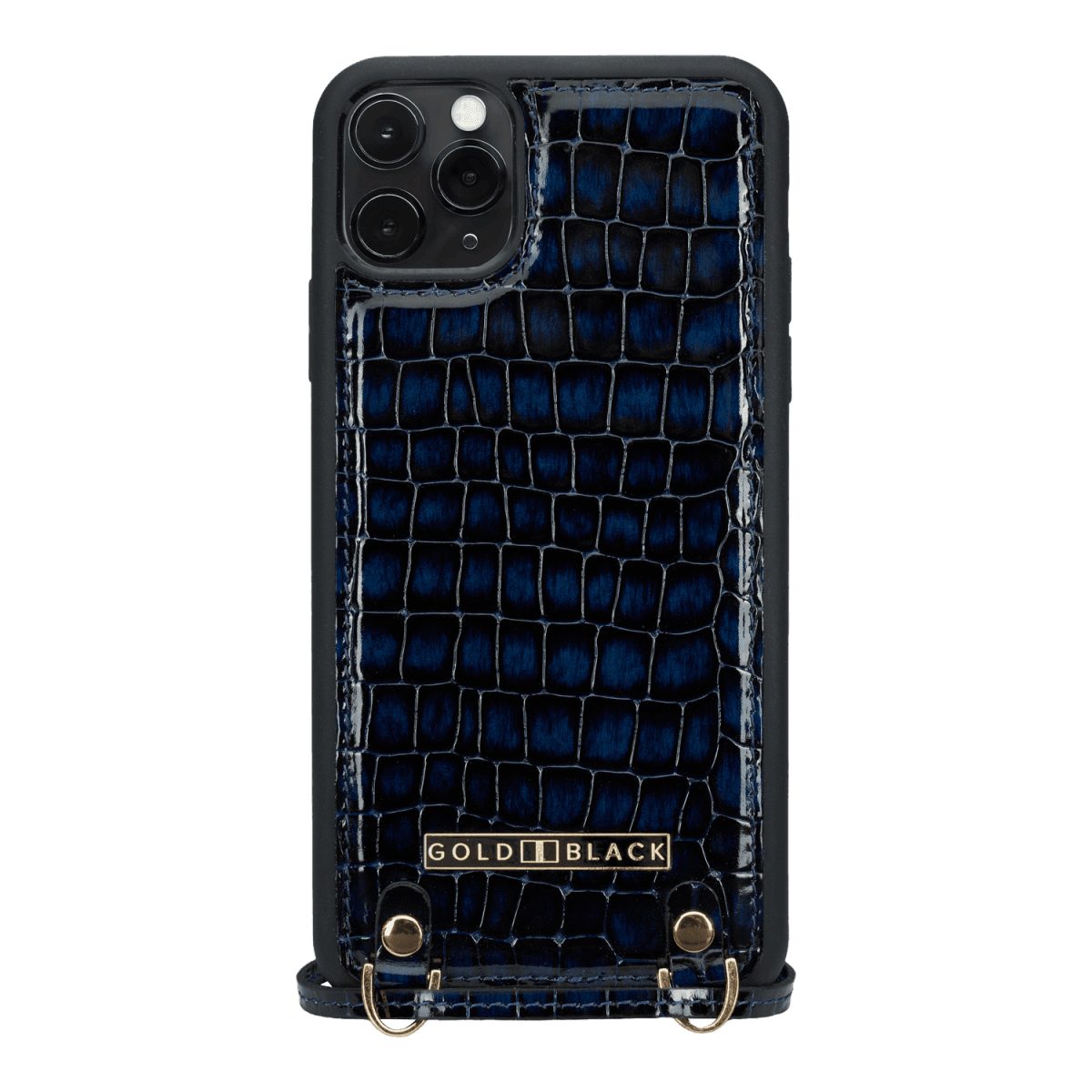 GOLDBLACK Handyhülle GOLDBLACK iPhone 11 Pro Max Lederhülle mit Necklace MILANO-Design Blau
