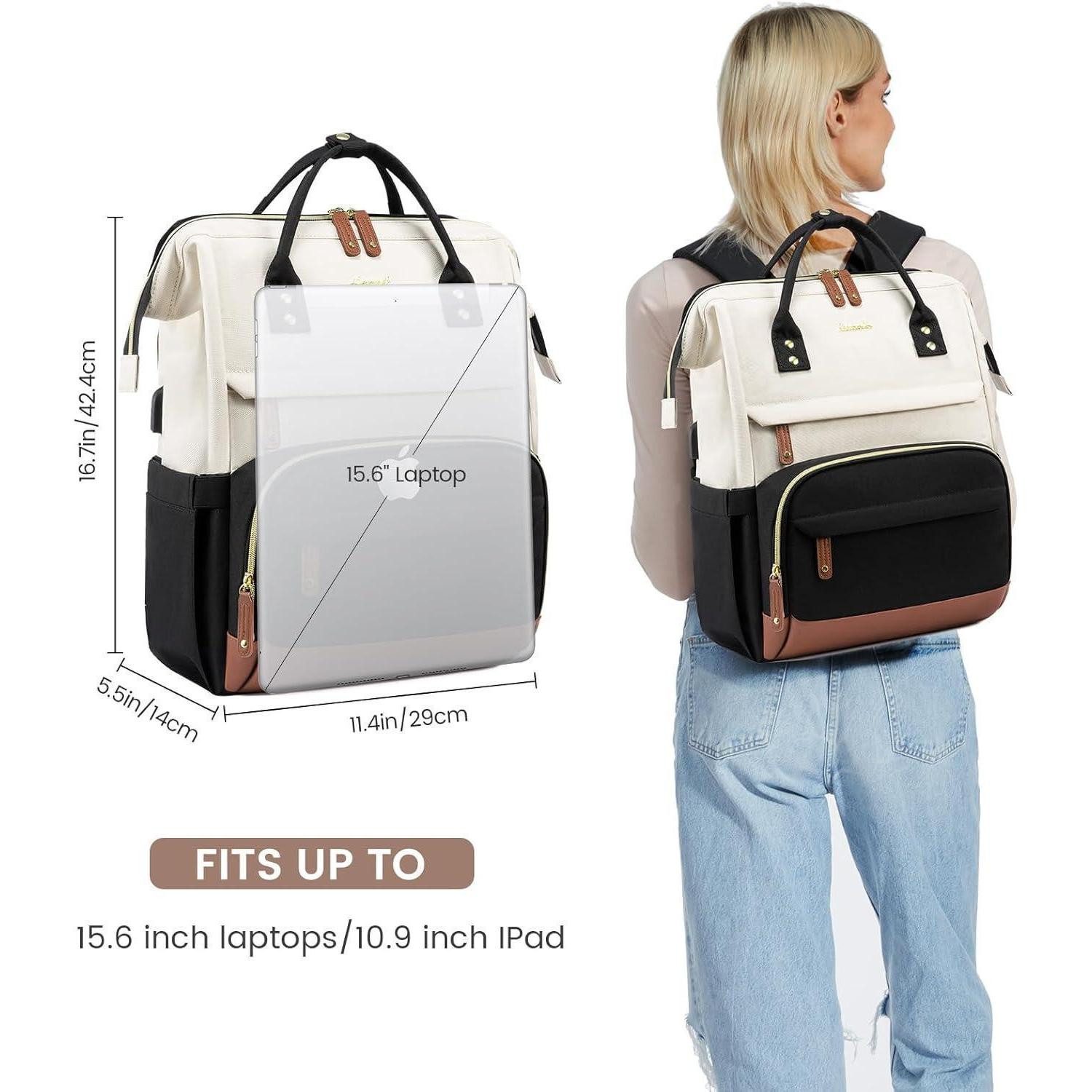 LuxusKollektion Laptoprucksack Damen Rucksack 15.6 Zoll Laptop Schulrucksack wasserdicht Business Uni