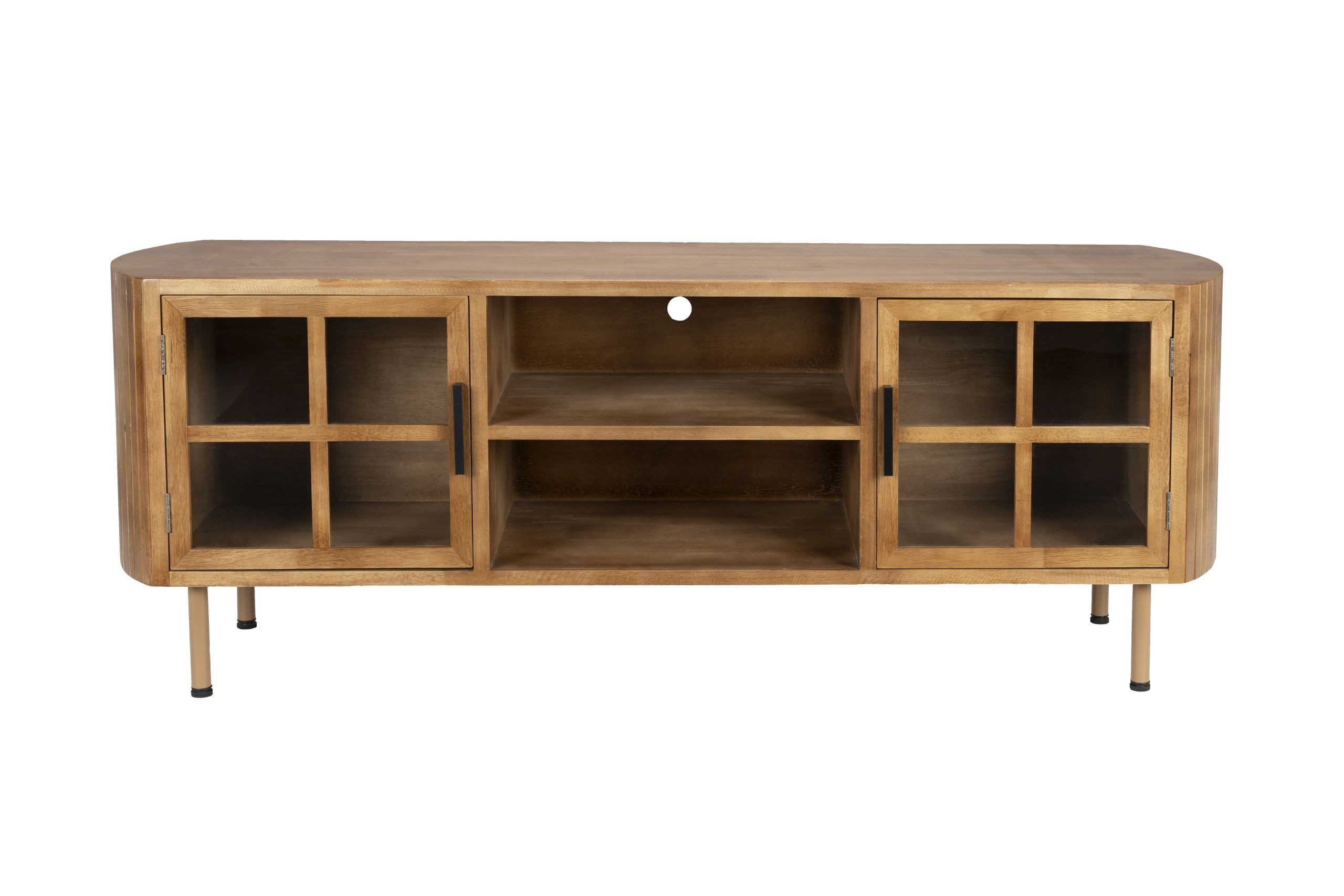 Vintagehaus TV-Schrank Retro TV-Board Sideboard Yaz Oval mit Sprossenkorpus
