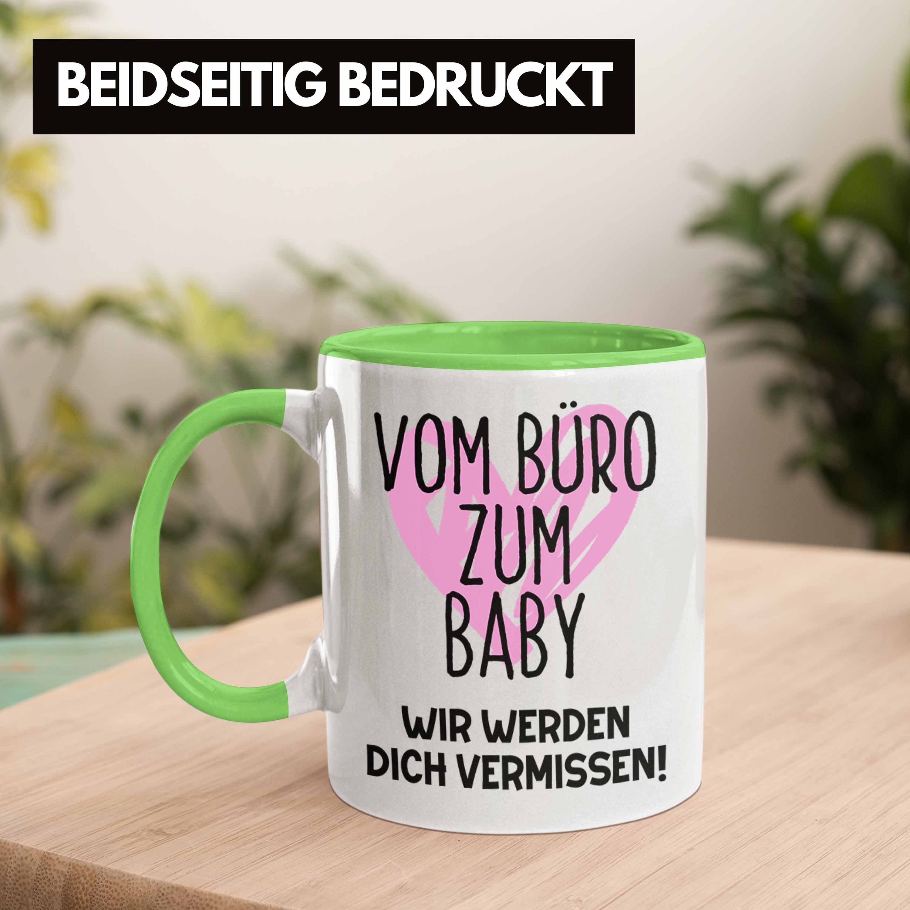 Trendation Abschieds Kollegin Tasse Tasse Grün Abschied Mutterschutz Mama Geschenk Werdende