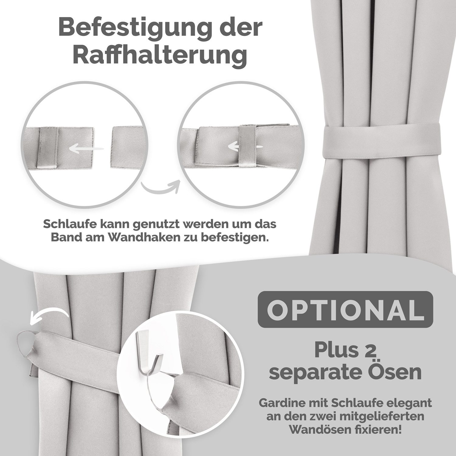 Blumtal Raffhalter Raffhalter für Vorhänge 2er-Set, Raffhalterung in 72x5 cm, Gardinen, Dekoschals, Gardinenschienen, Vorhänge, Schiebegardinen, für Stoffe und Vorhänge, einfache Befestigung und Dekoration