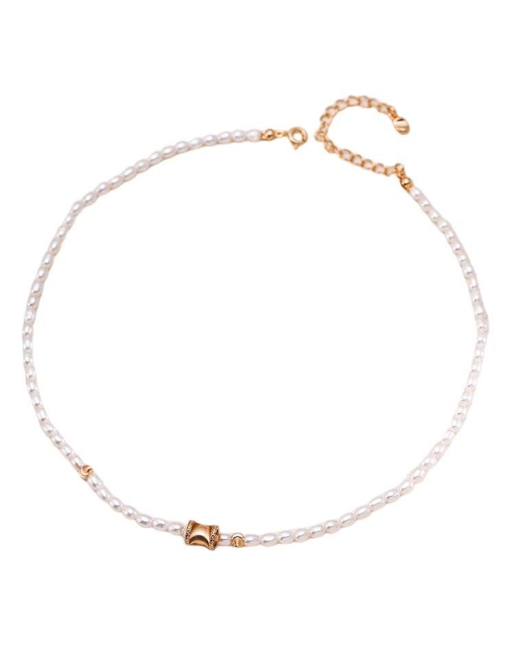 Jumpeak Kette mit Anhänger S925 Silber Perlenkette Damen,Vintage-Gold,Barocke Perle,Halskette, Naturperlen Kette,18K Vergoldet,schwester geschenk,Geschenk Freundin