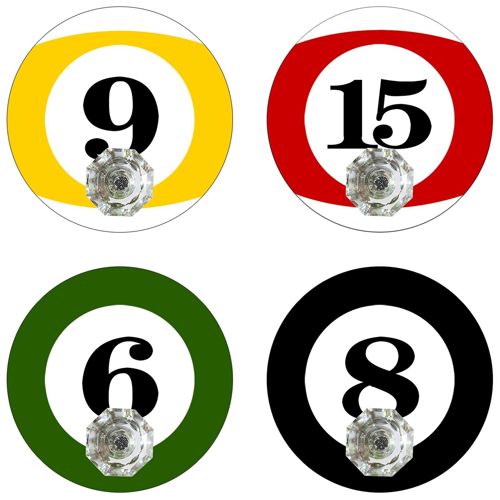 HTI-Line Wandhaken Wandhaken 4er-Set Billard, (Set, 4-St., 4x Wandhaken), Garderobenhaken Kleiderhaken