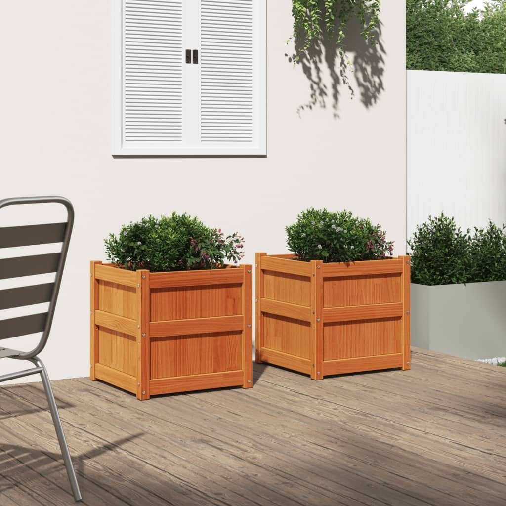 vidaXL Blumentopf Pflanzkübel 2 Stk. Wachsbraun günstig online kaufen