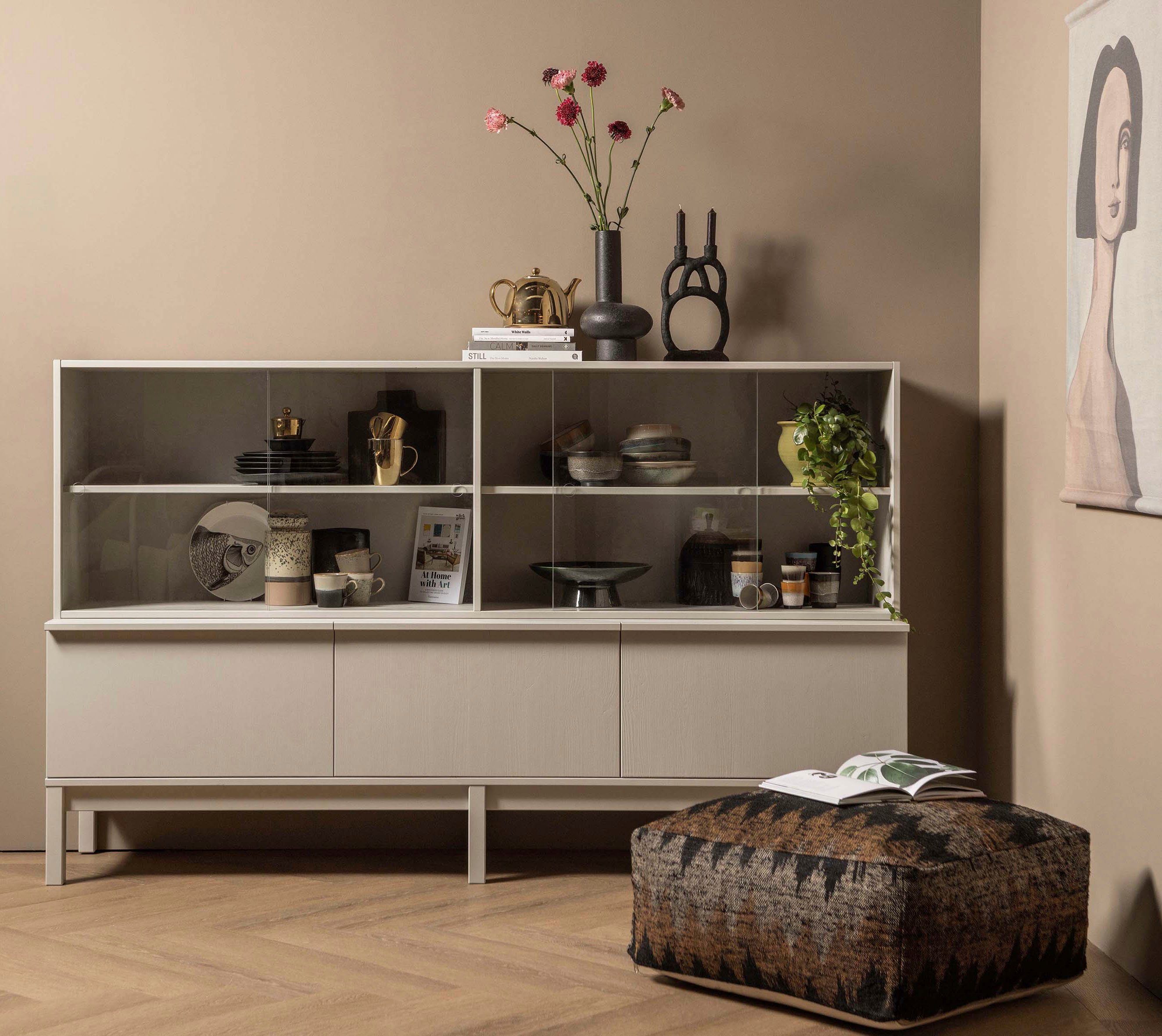 WOOOD Aufsatzschrank Klink Oberteil mit FSC® Massivkiefer, nur Oberteil B200 x T46 x H60 cm Tragkraft 10 kg pro Einlegeboden, wasserbasierter Schutzlack