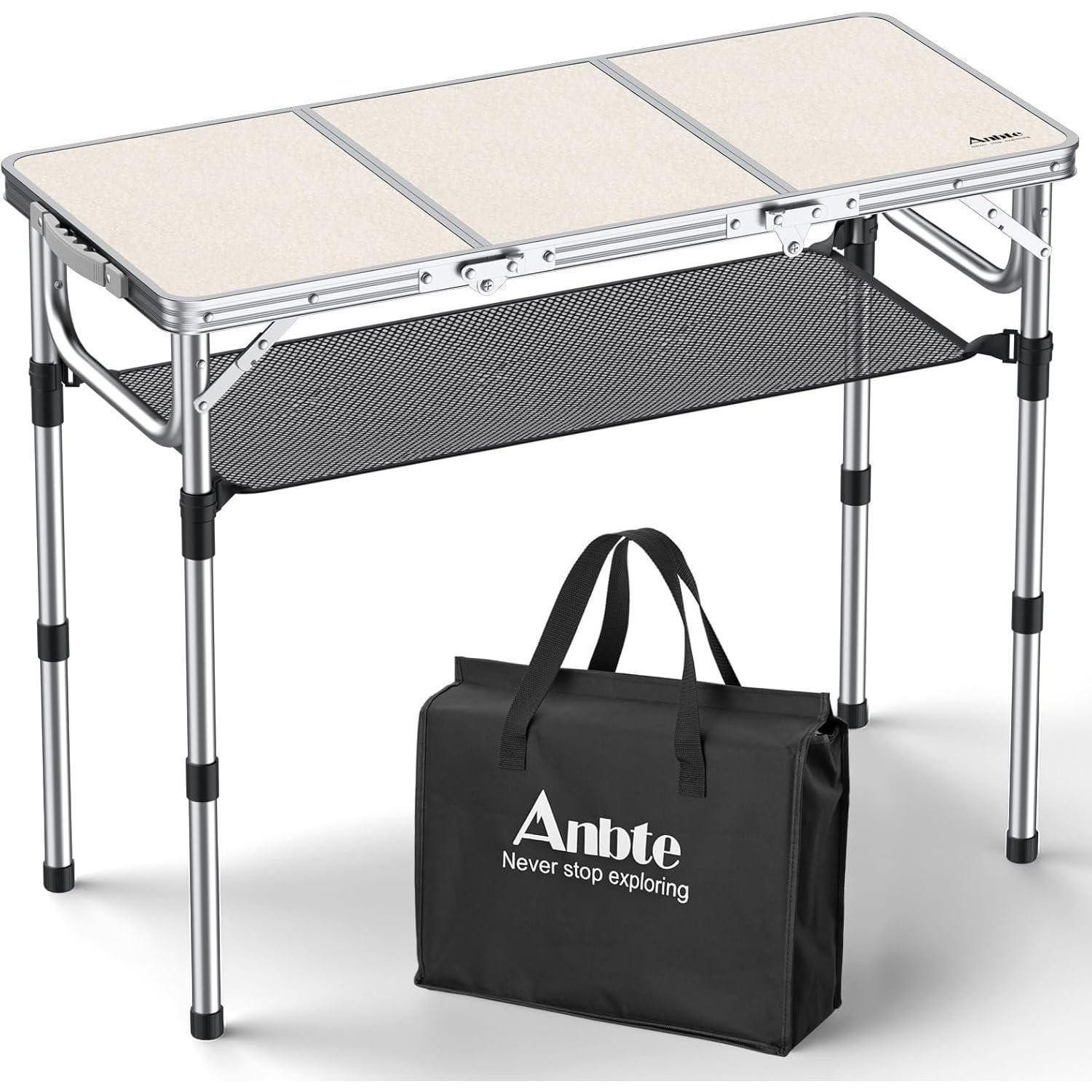 LuxusKollektion Campingtisch Campingtisch Klapptisch Aluminium 88x40cm 3 Höhen tragbar Weiß